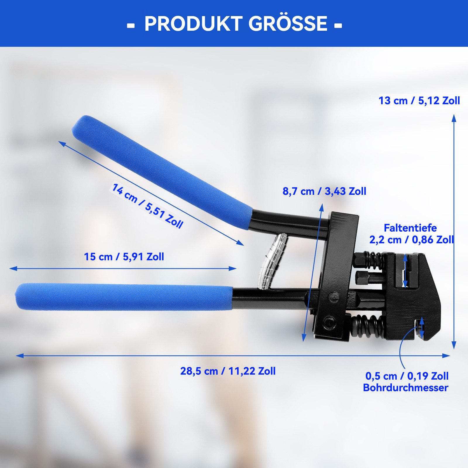 BlingBin Lochzange Kombinierte Absetzzange 5mm,Karosseriezange Falzzange Blechlocher, 1er Set 1-tlg., 285 mm Karosseriezange zum Lochen und Falzen, für Karosseriebereich Absetz Zange Auto Reparatur
