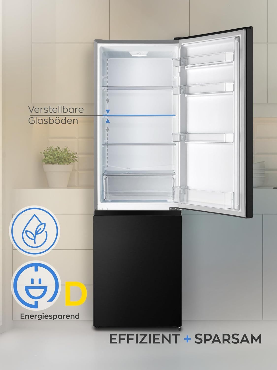 Heinrich´s Kühl-/Gefrierkombination HKS 3491 SIX, 180 cm hoch, 55 cm breit, 269 Liter Kühlschrankkombination, Kühlschrank mit Gefrierfach