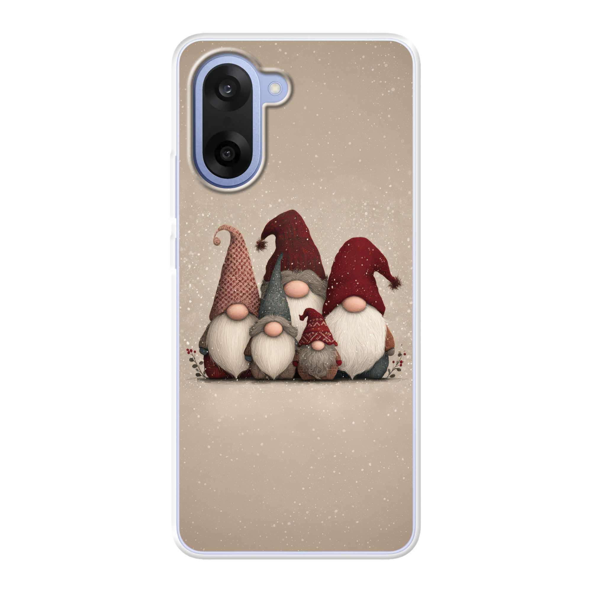 MuchoWow Handyhülle für OnePlus Nord CE5 Wichtel - Weihnachten - Schnee - Zipfelmützen, Phone Case, Silikon, Schutzhülle Dünn