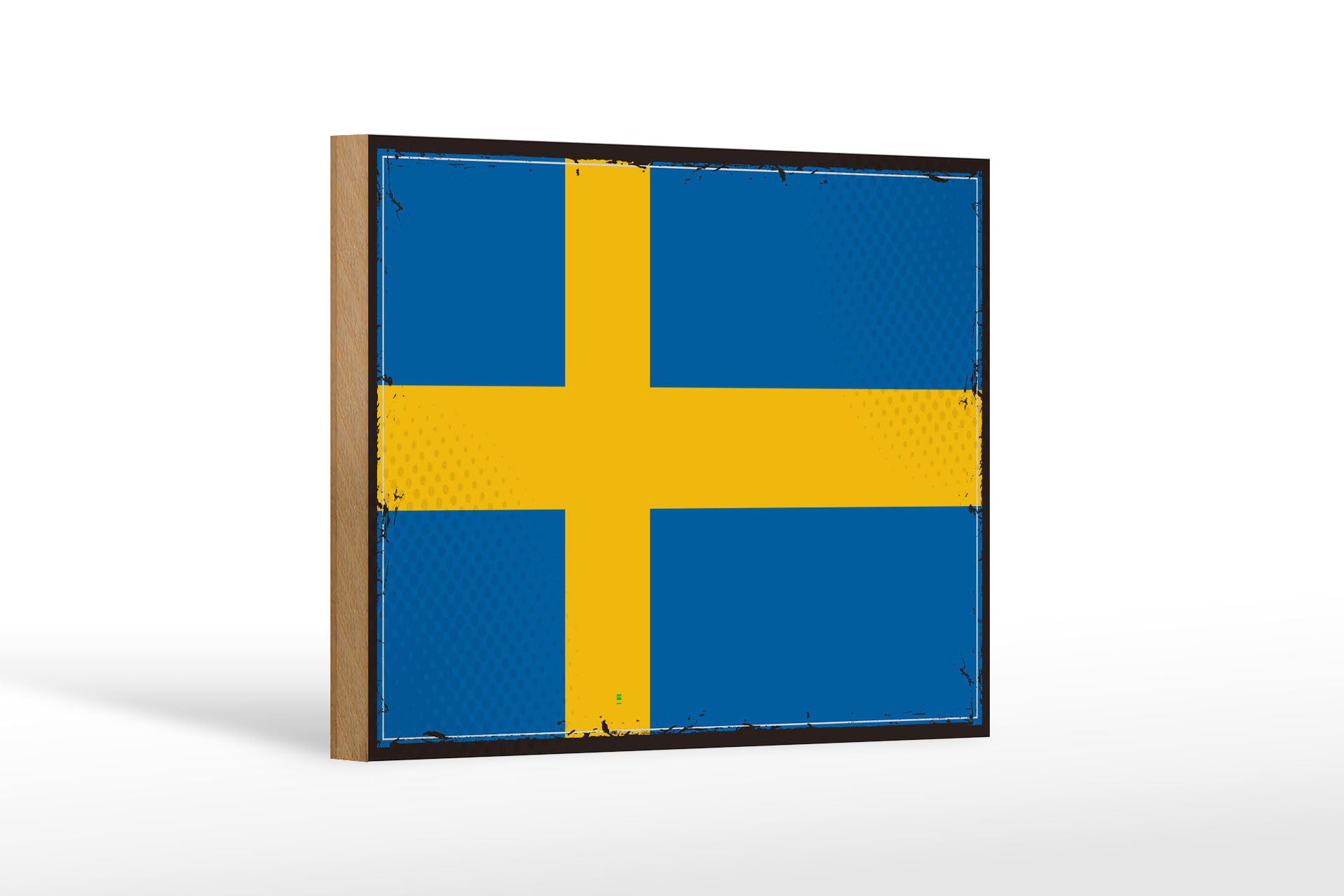 Femer GmbH Holzbild Flagge Schwedens 18x12 cm Retro Flag of Sweden, Flaggen (1 St), Glatte Holzfaserplatte (MDF), vorn beschichtet