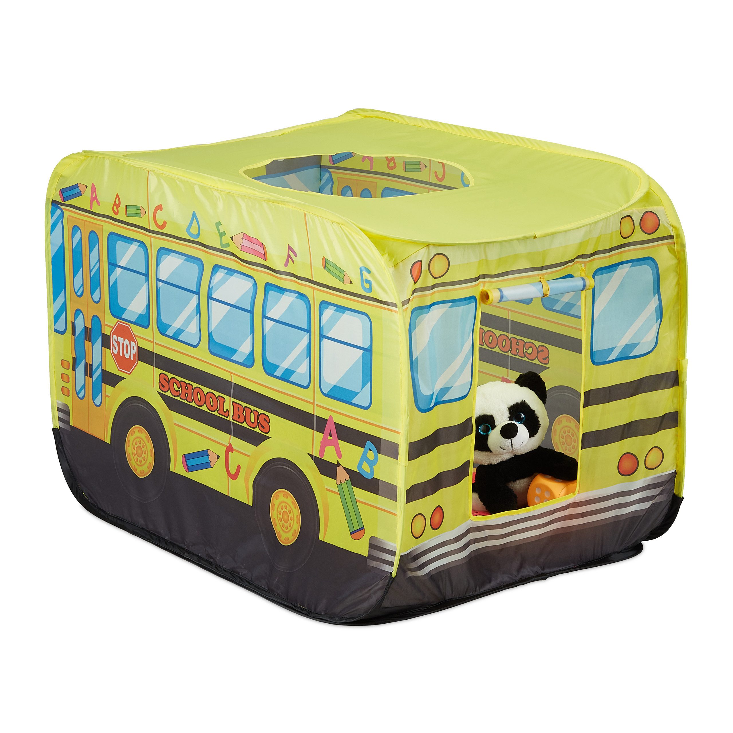relaxdays Spielzelt Pop Up Spielzelt Schulbus günstig online kaufen