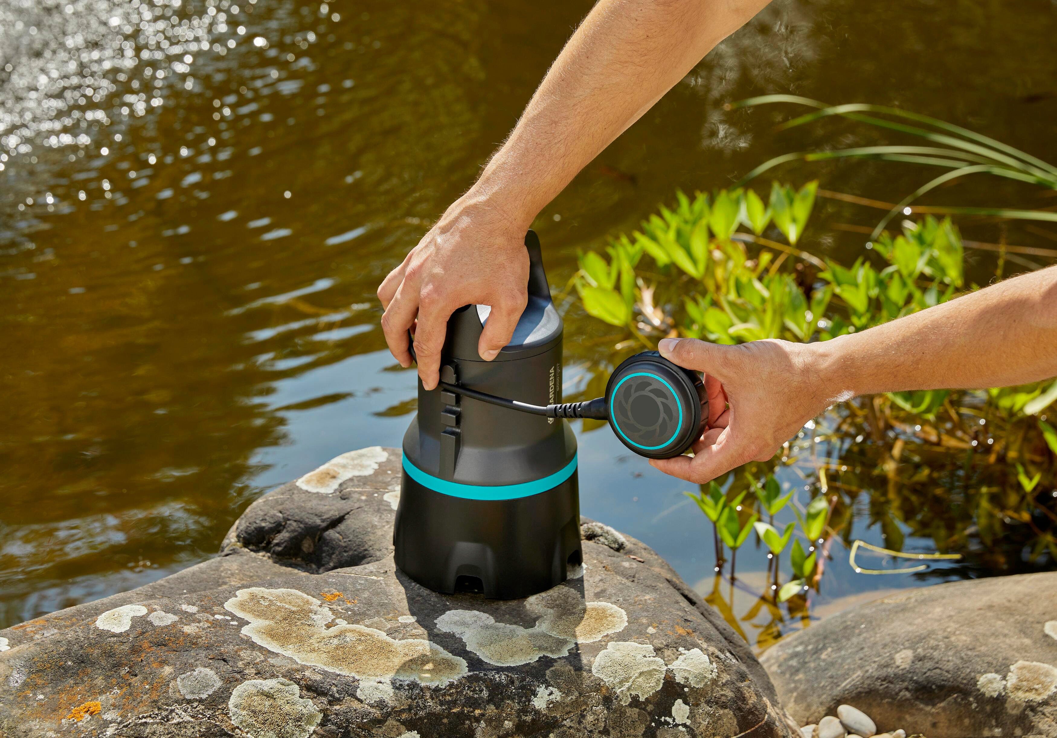 GARDENA Schmutzwasserpumpe Tauchpumpe 9000, 9040-20, 9000 l/h max. Fördermenge