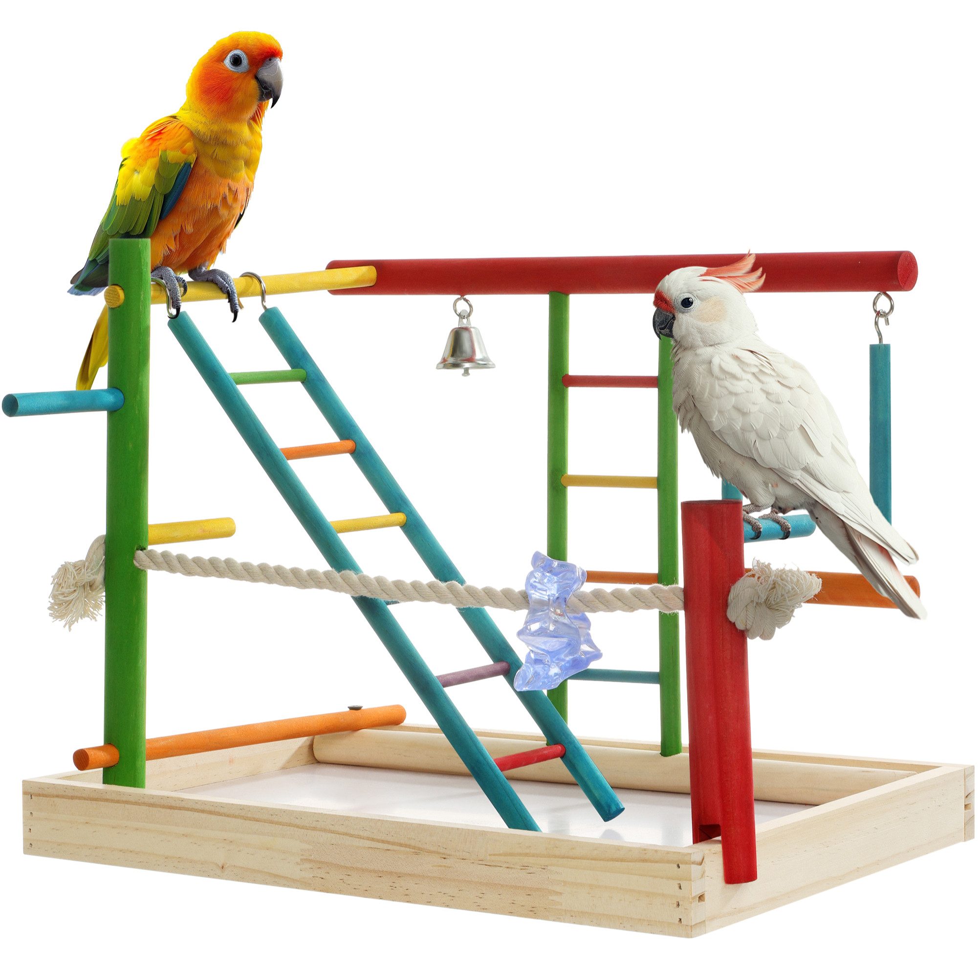Tier-Beschäftigungsspielzeug Vogelspielplatz aus Holz - Spielplatz für Papageien - Vogel Spielplatz