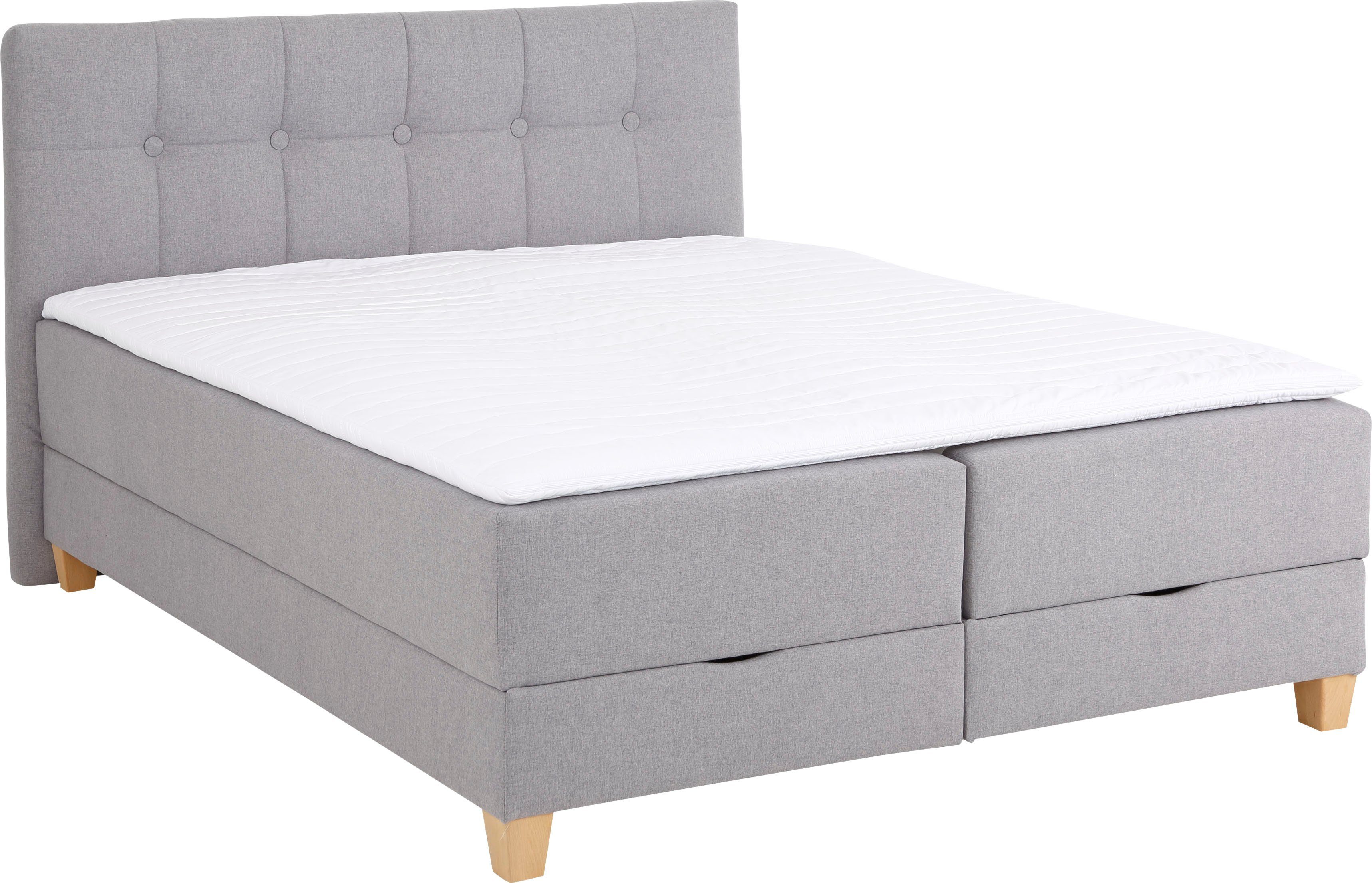 Home affaire Boxbett Lonrai, in H2,H3 & H4 und XXL - Überlänge 220cm wählbar, inkl. Topper