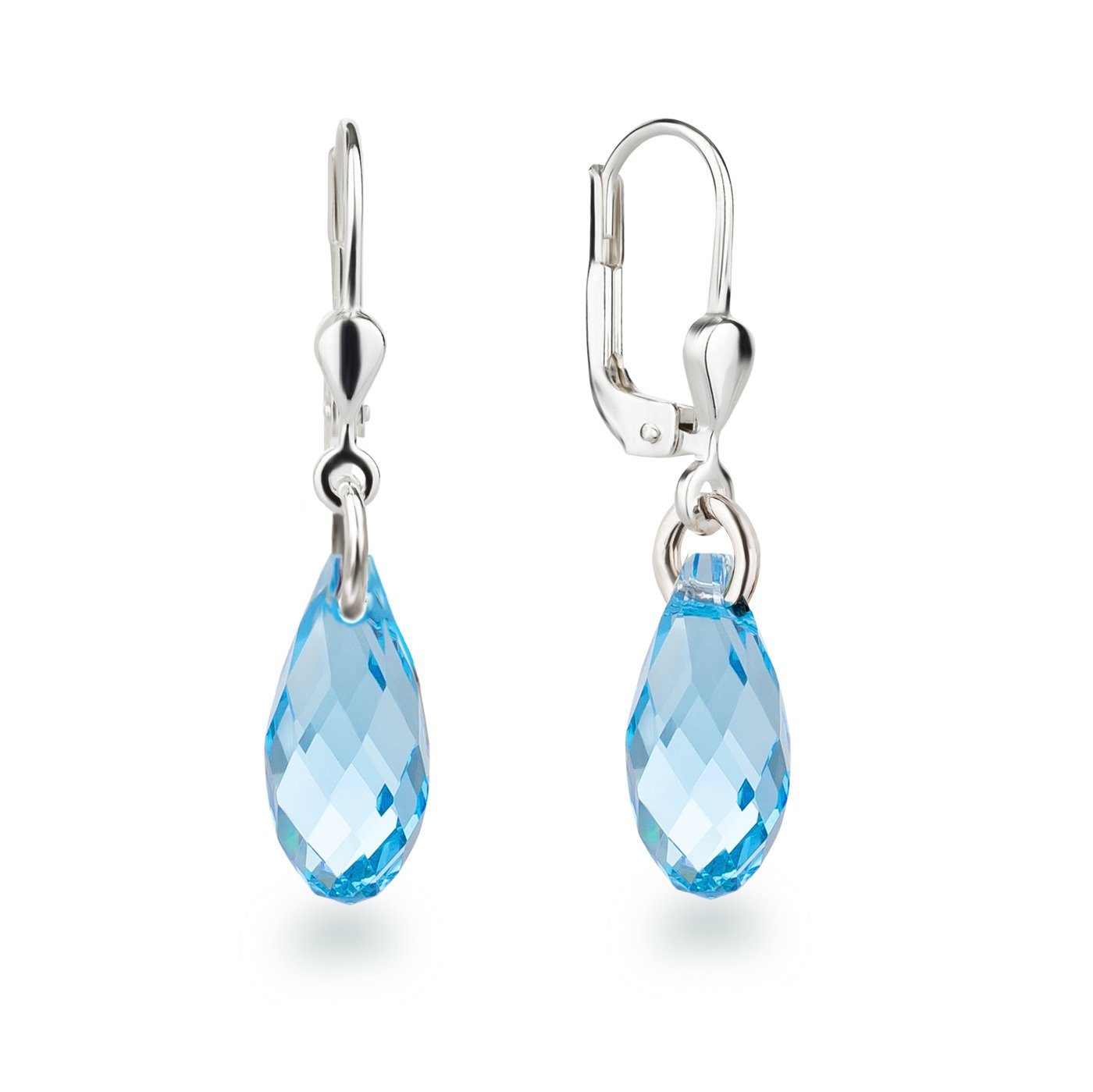 Schöner-SD Paar Серьги Tropfen Kristall Hänger Tropfen hängend 925 Silber mit Markenkristall, Серьги für Mädchen und Damen