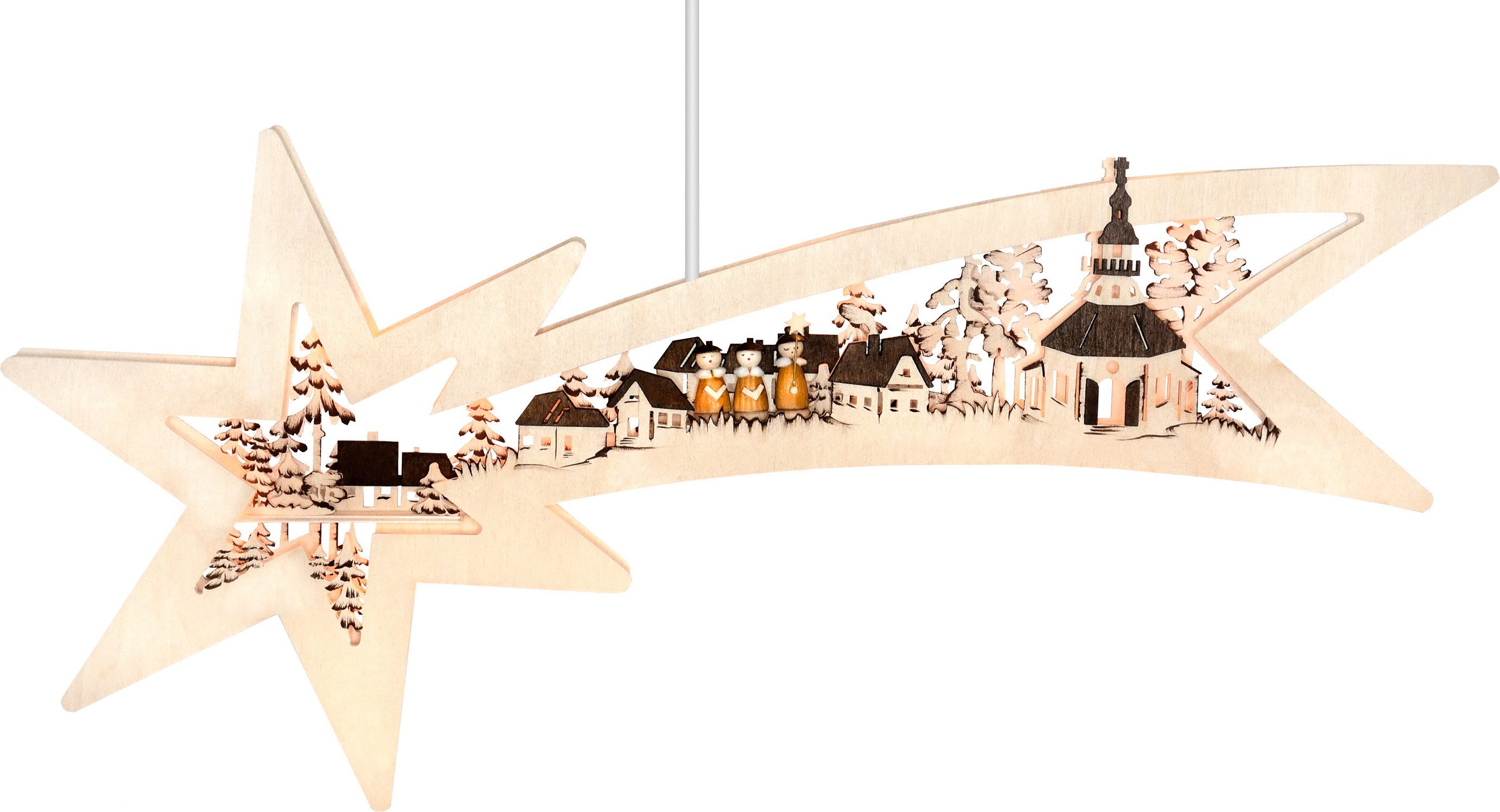 RATAGS LED Fensterbild Fensterbild, beleuchtet, Sternschweif, Dorf Seiffen, günstig online kaufen