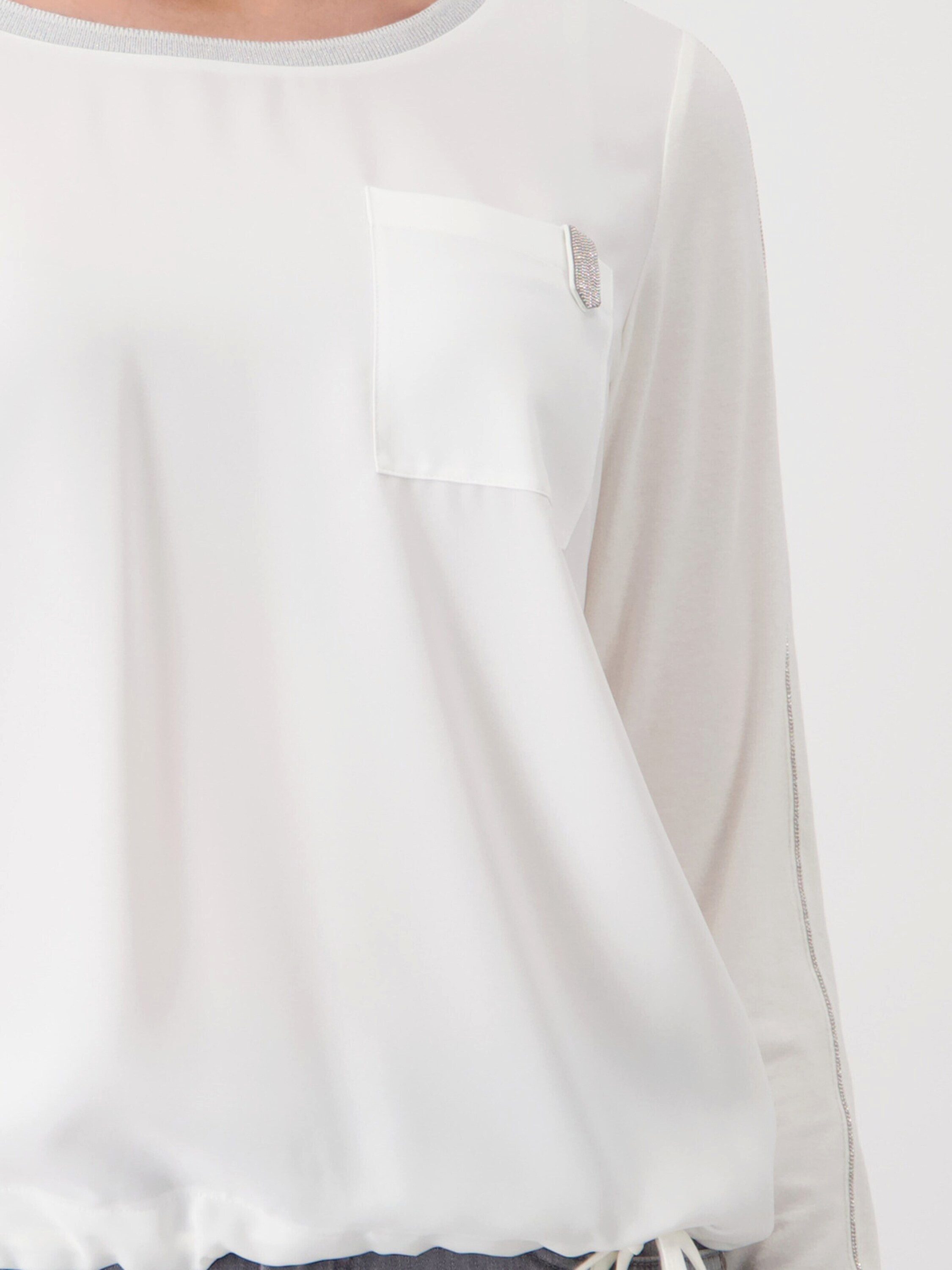 Monari Langarmshirt (1-tlg) Drapiert/gerafft
