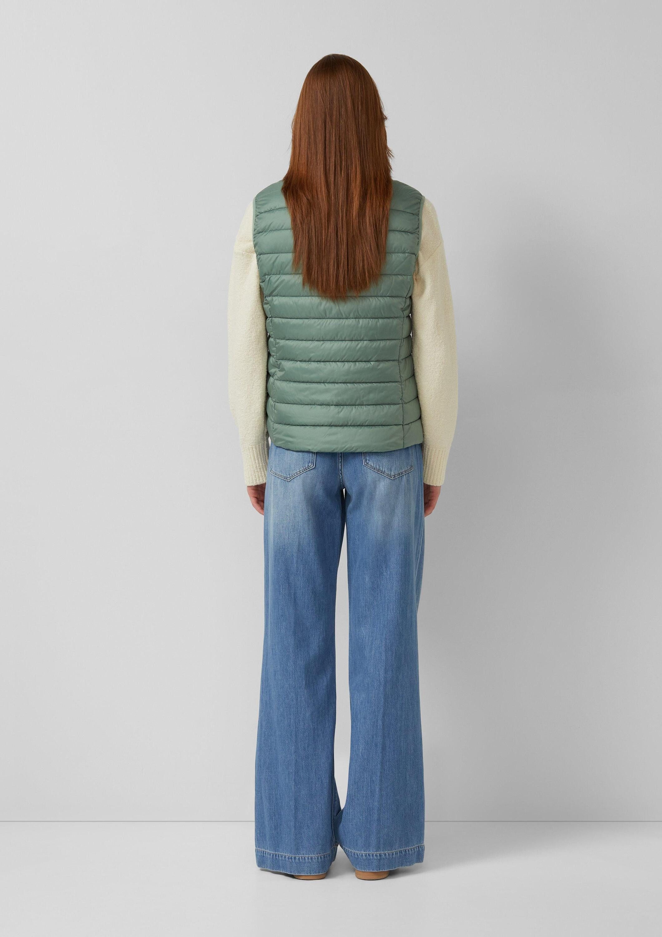 s.Oliver Outdoorjacke Outdoor-Weste Leichte Steppweste mit Stehkragen und Packfunktion