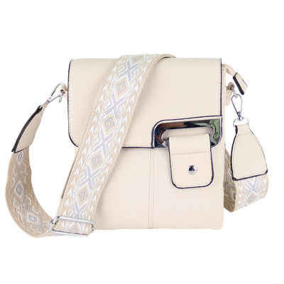 MIRROSI Umhängetasche Damen Crossbody Bag, Klein 20x22x3cm (gemusterten& verstellbaren Schulterriemen, 1 Tasche & 2 Gurte), Kleine Tasche, Schultertasche für jeden Anlass