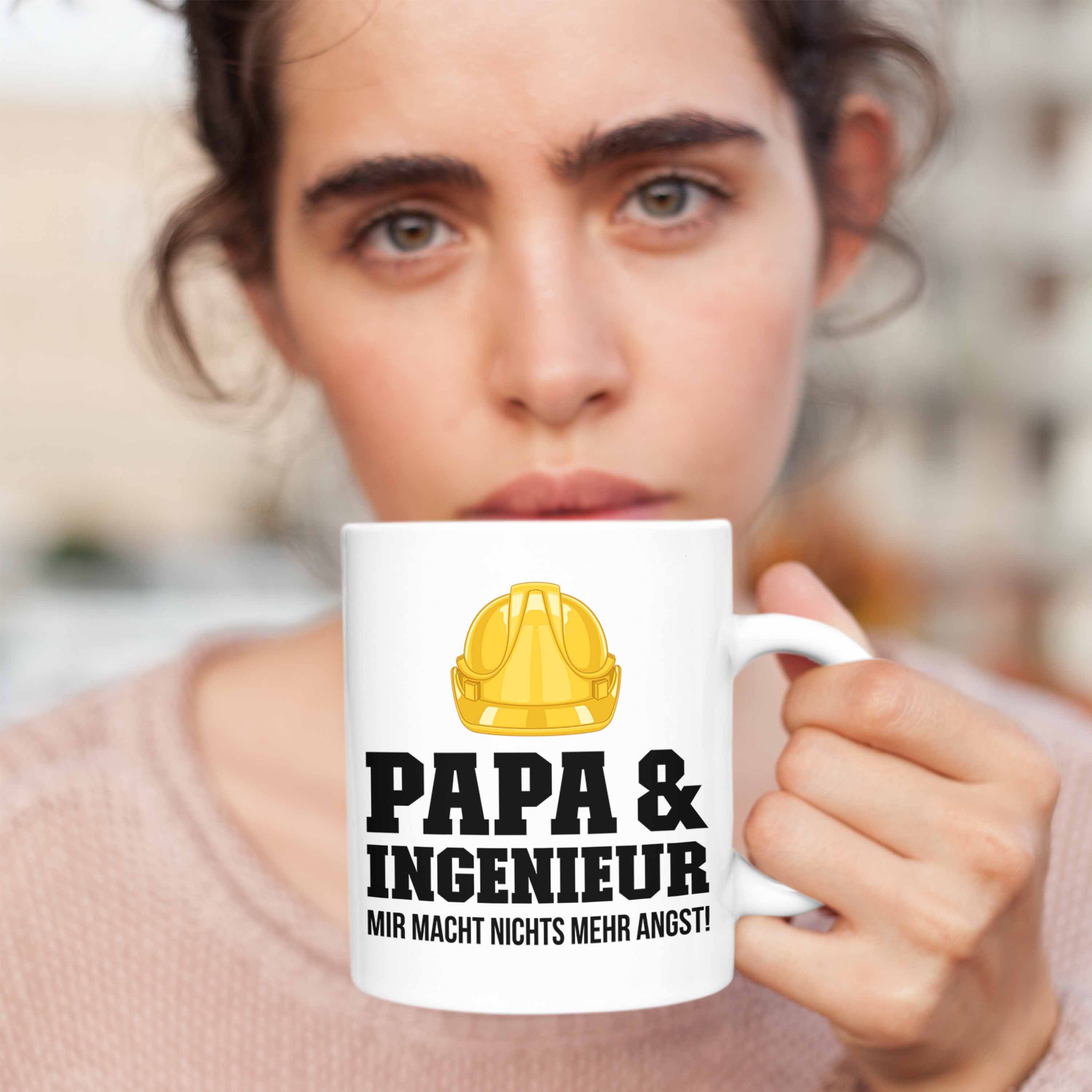 Trendation Tasse Trendation Kaffeetasse Tasse - Papa Weiss Ingenieur Gadget Ingeneur Geschenk Geschenkidee
