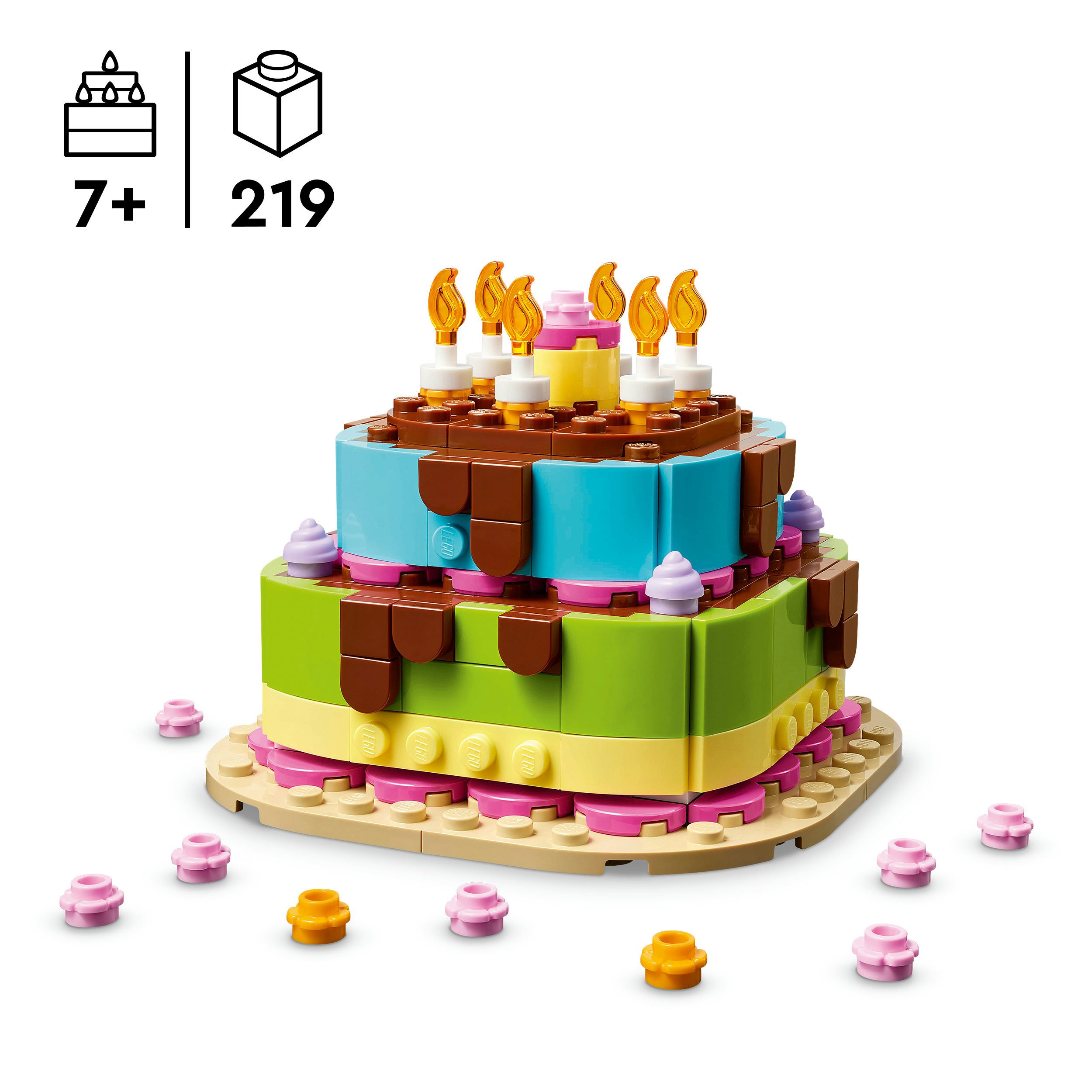 LEGO® Geburtstagstorte (40815), LEGO Iconic Konstruktionsspielsteine, (219 St), Made in Europe