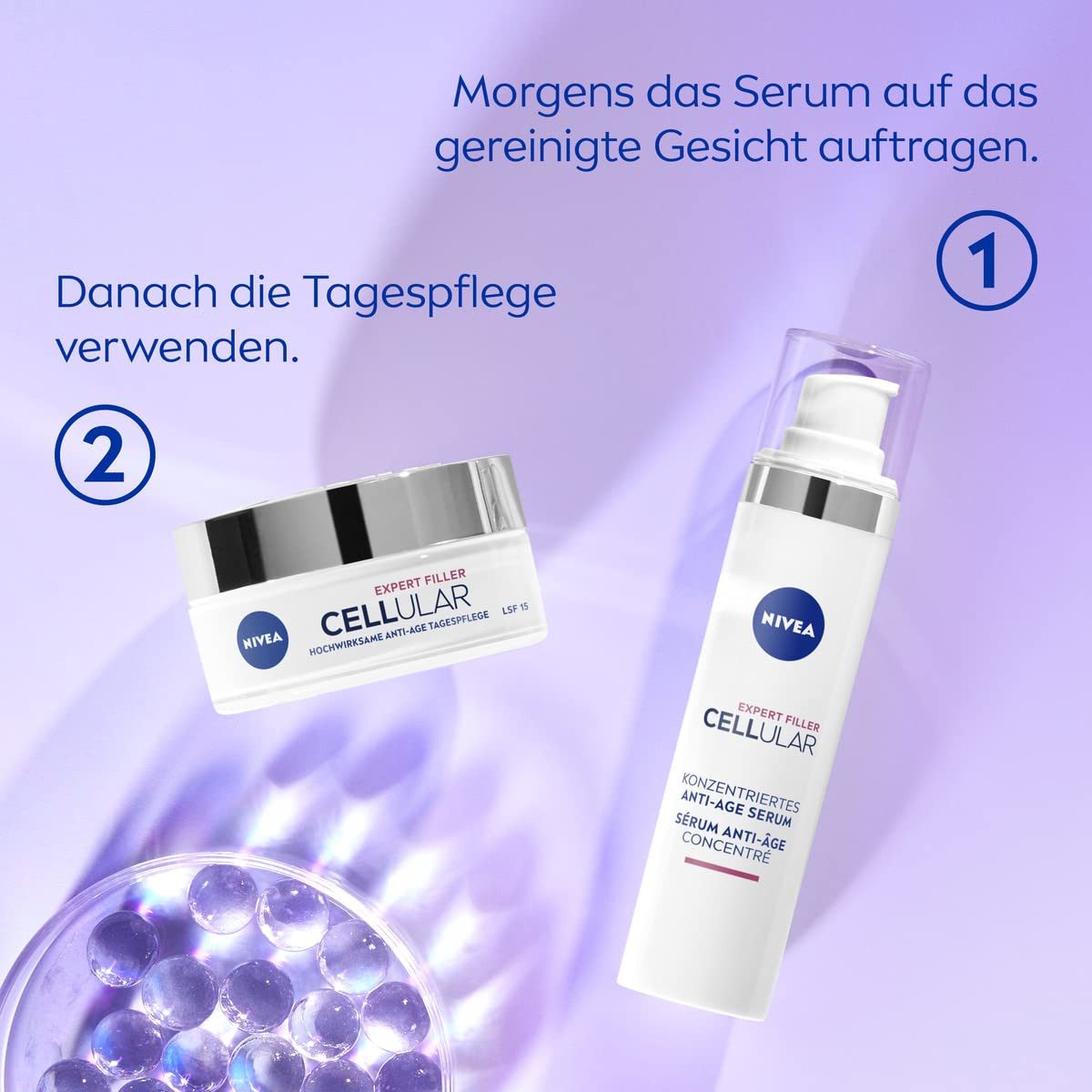 Nivea Anti-Falten-Serum Cellular Expert Filler Konz. Anti-Age Serum mit Hyaluronsäure 40ml