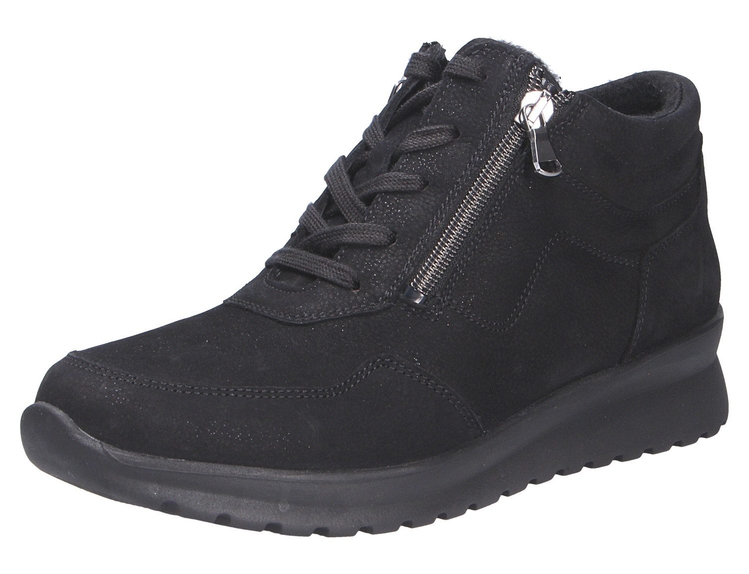 Waldläufer Damen Stiefel K-Sunny, schwarz Schnürstiefel (Hochwertige Qualität) Klassischer Schnitt