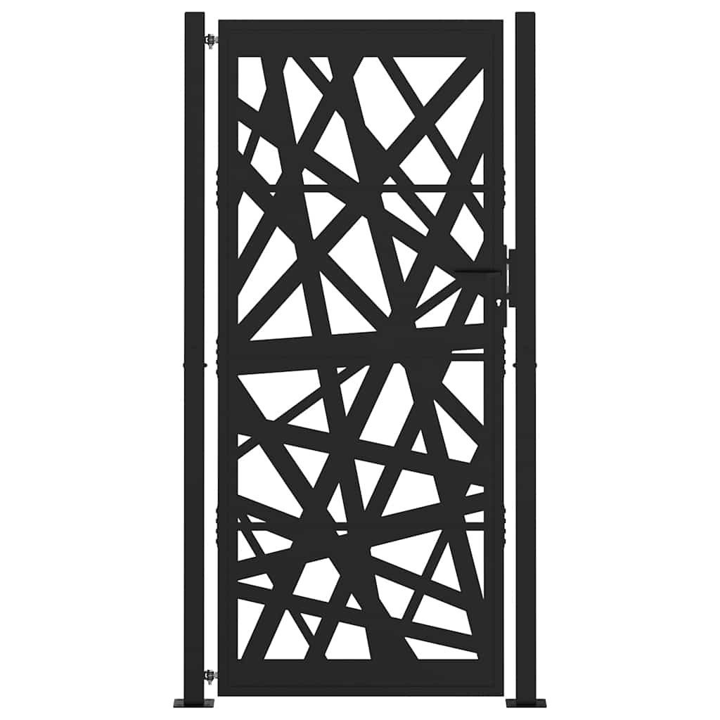vidaXL Gartentor Gartentor Schwarz 100x200 cm Stahl Leichtes Design