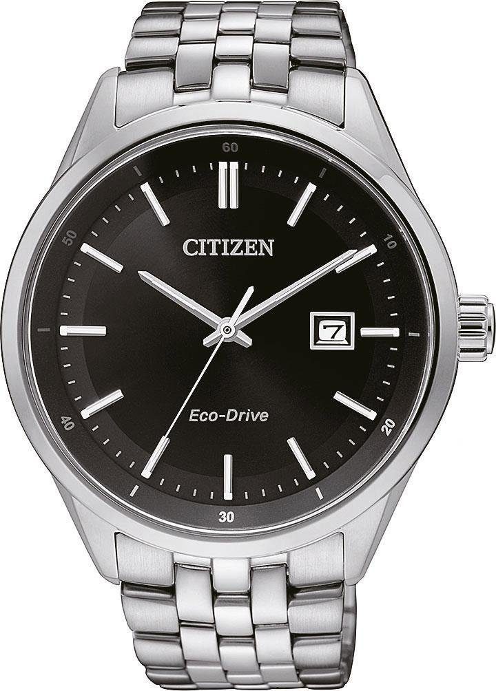 Citizen Edelstahl-Band mit Elegant BM7251-88E Quarzuhr Quarz Herren-Uhr Analog Eco-Drive