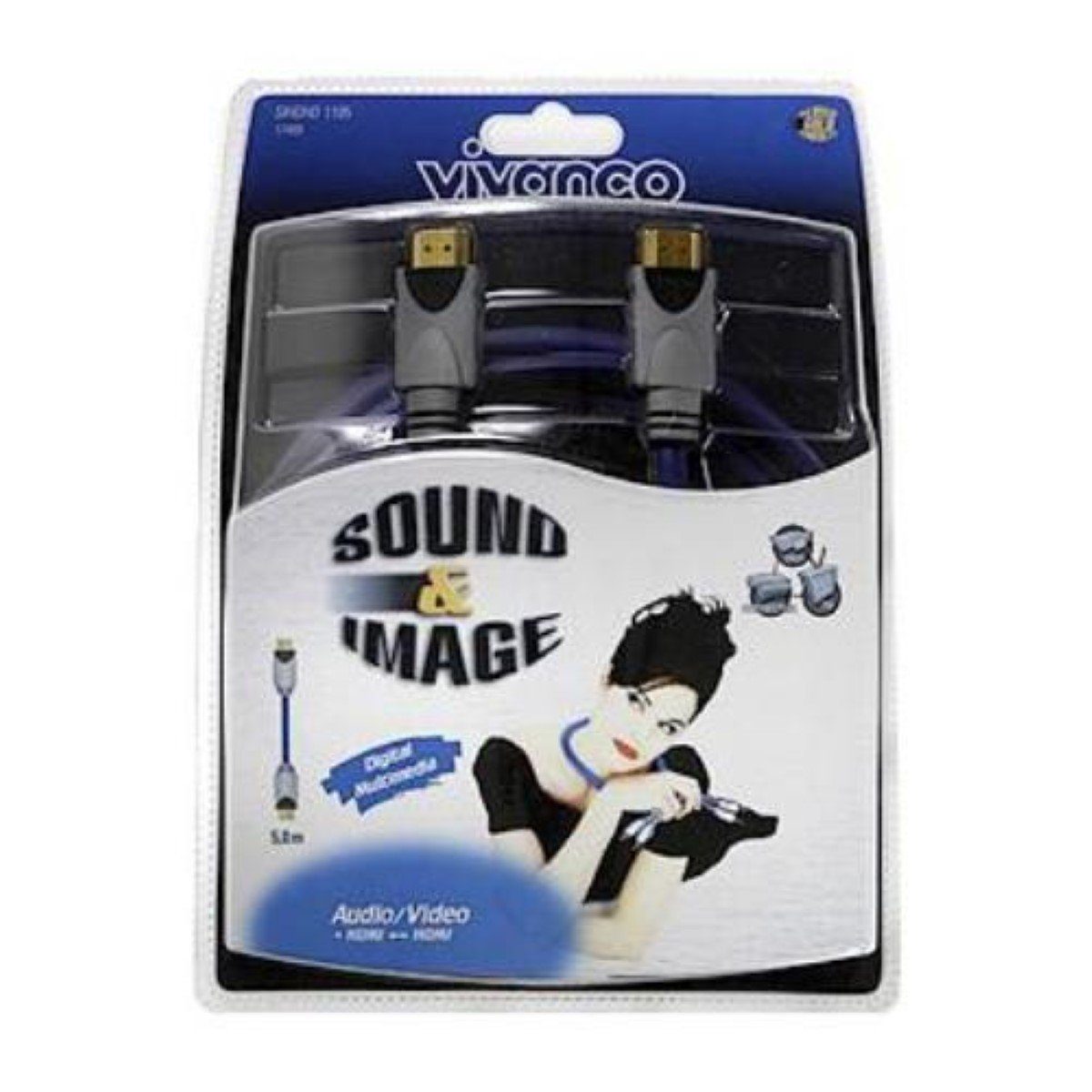 Vivanco HQ 5m HDMI-Kabel 4K 3D Full HD HDMI-Stecker Video-Kabel, HDMI, (500 cm), vergoldet, 4K UHD 3D HD-TV Full-HD TV 1080p Ethernet PC Konsole