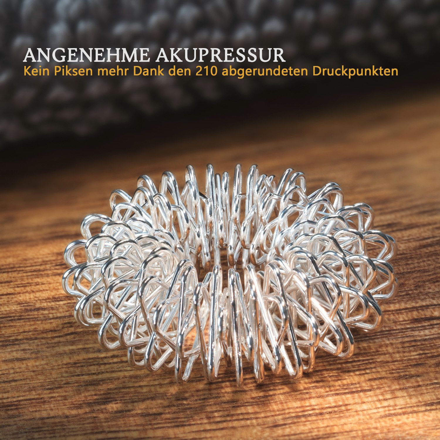 Health Press Shiatsu-Akupressurgerät Akupressurring Finger Akupressur Ringe Anti Stress Massage Ring Set, 12-tlg.