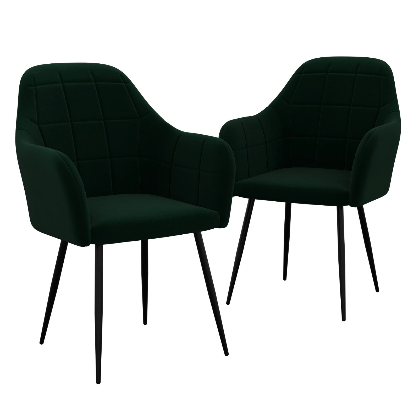 Esszimmerstuhl HAGO24 Esszimmerstühle Grün Sessel 2er Set Polsterstuhl Retro-Design