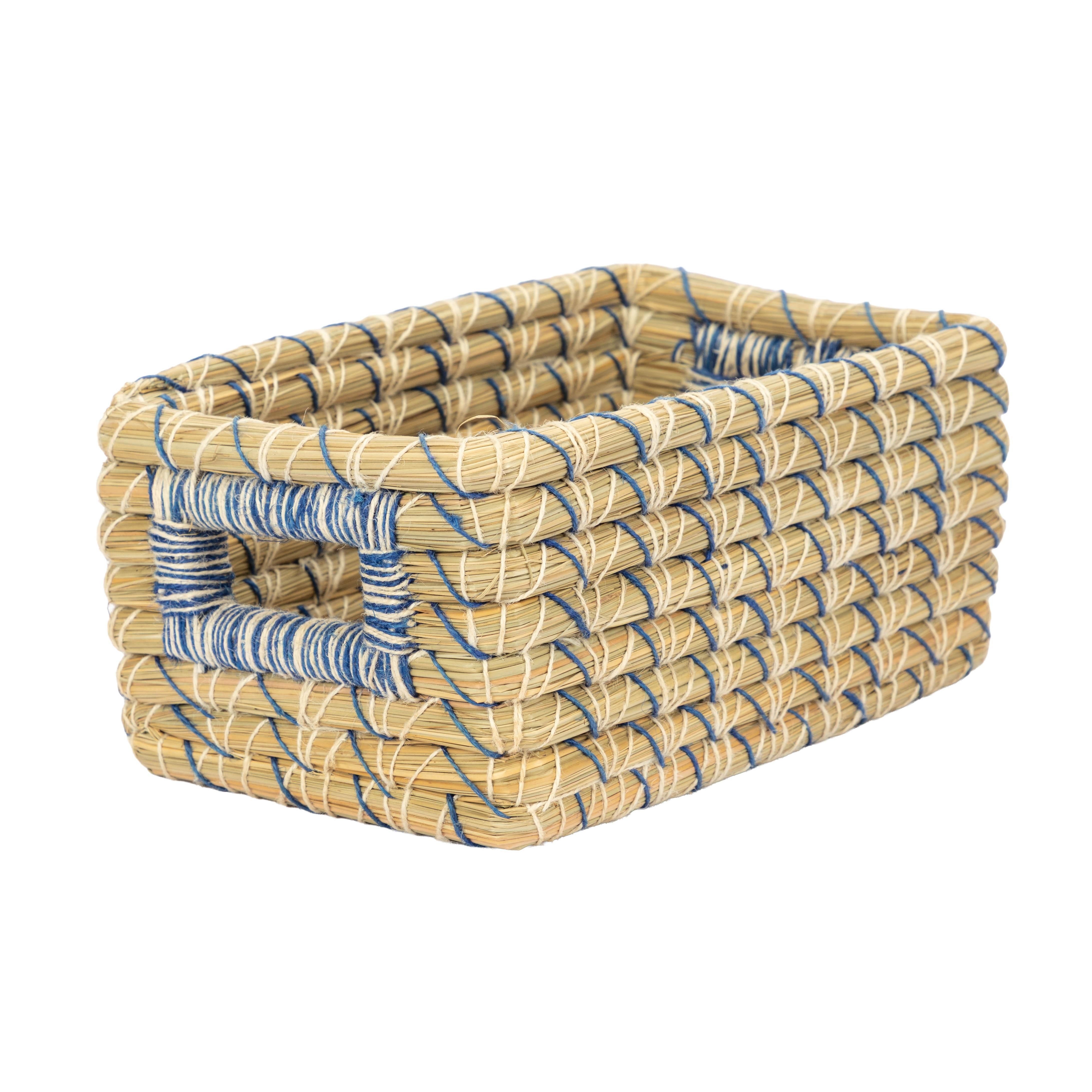 El Puente Aufbewahrungskorb "Blaue Wolke" Kleiner Schrankkorb, Handmade, Handmade