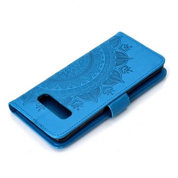 CoverKingz Handyhülle Hülle für Samsung Galaxy S10+ (Plus) Handyhülle Case Schutzhülle 15,2 cm (6 Zoll), Klapphülle Schutzhülle mit Kartenfach Schutztasche Motiv Mandala