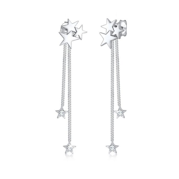 Elli Premium Paar Ohrhänger Sterne Kristalle 925 Sterling Silber