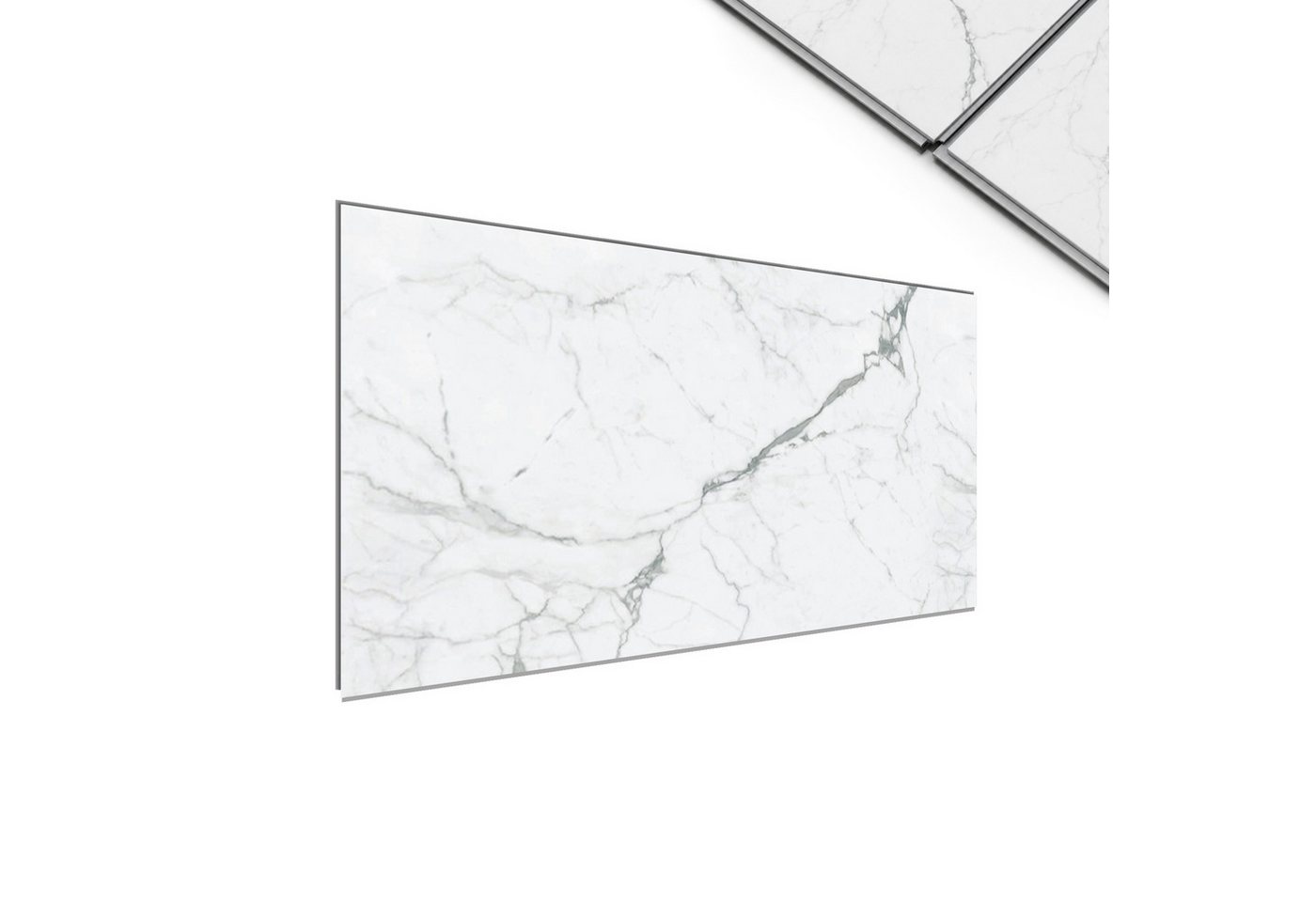 IZODEKOR 3D Wandpaneel SPC Wandverkleidung mit Klicksystem – Marmoroptik & Steinoptik, BxL: 60x120 cm, 0,72 qm, (1er- oder 4er-Set, optional mit 4 Montageklebern) wasserfest, hitzebeständig, kratzfest, pflegeleicht, für Bad & Küche