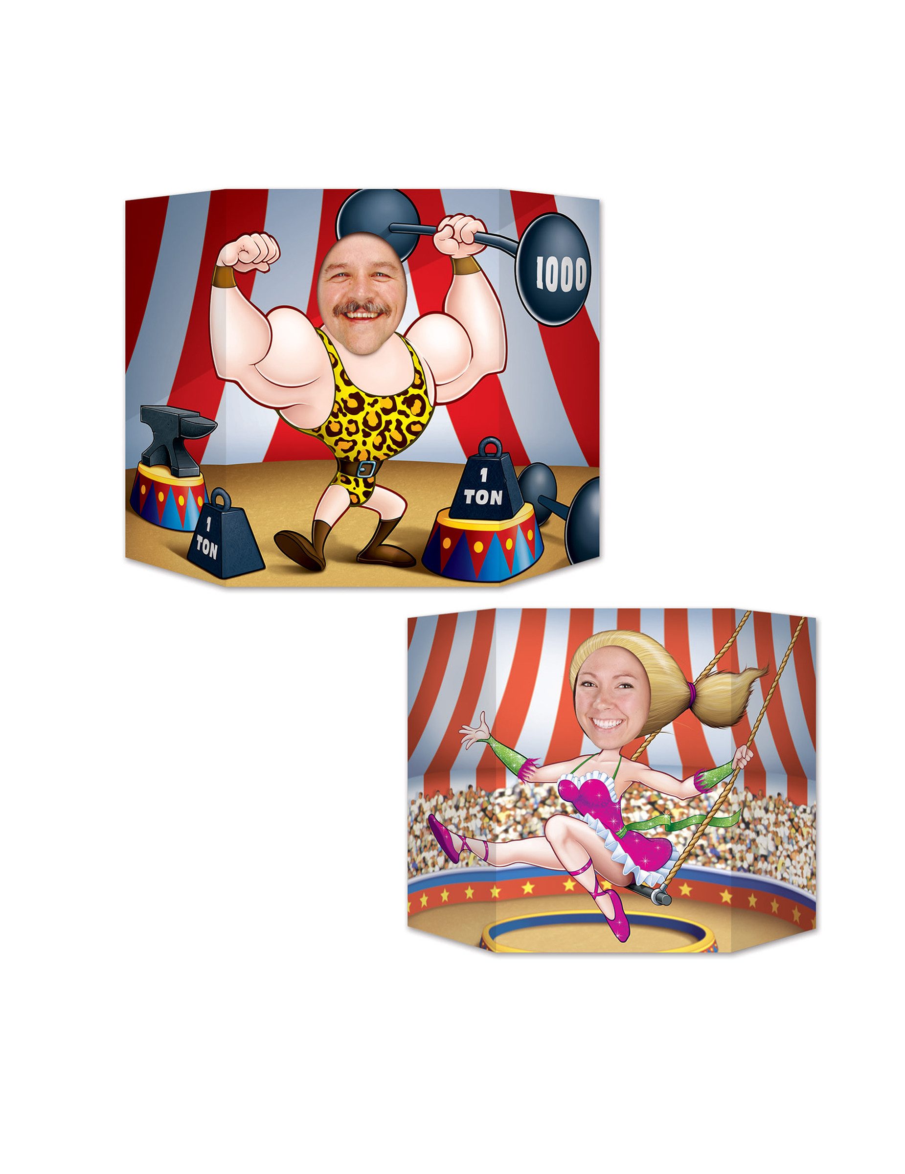 360 Degrees Kostüm Fotowand Zirkus Paar Passe Kopf Circus