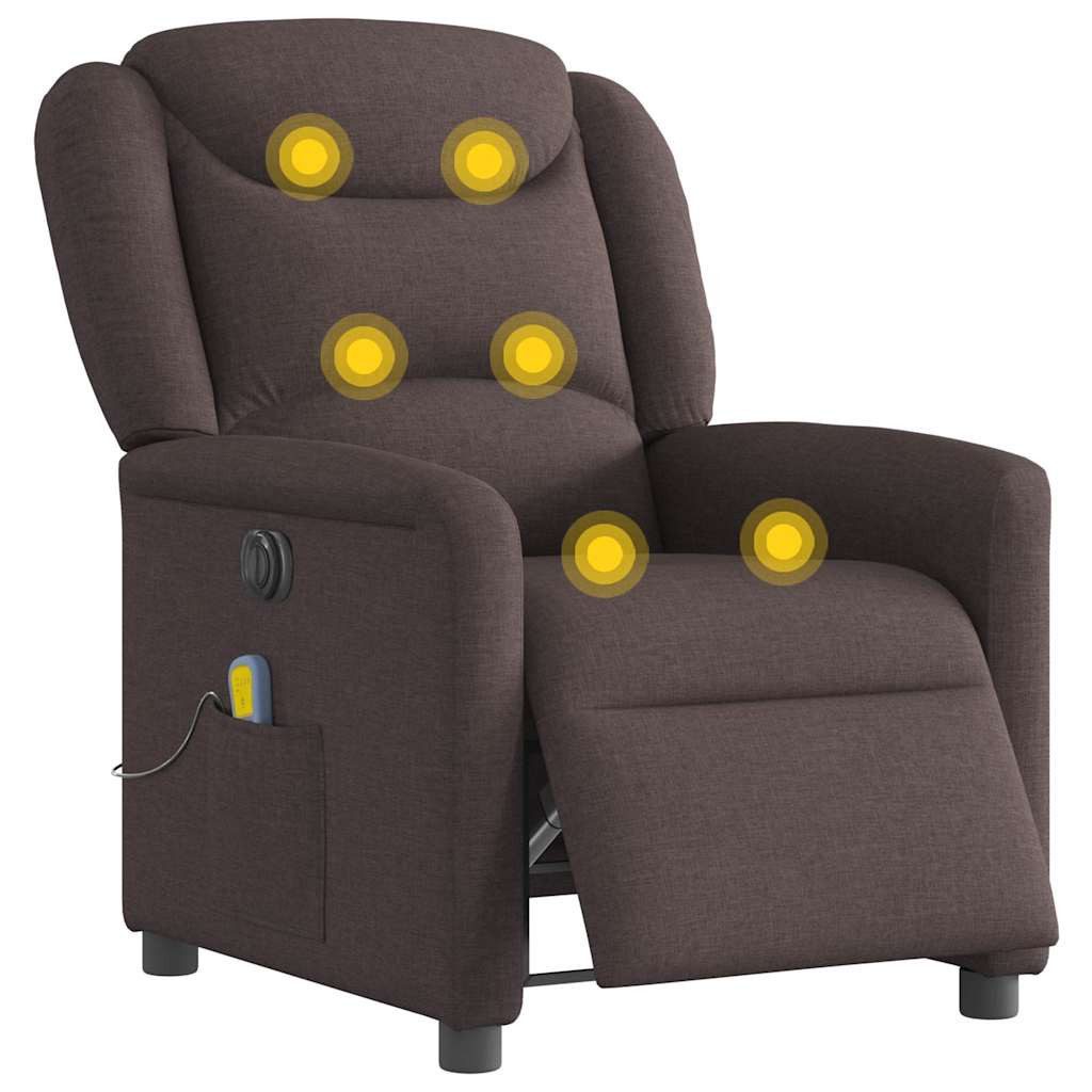 vidaXL Sessel Massagesessel Elektrisch Dunkelbraun Stoff günstig online kaufen
