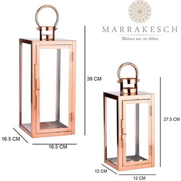 Marrakesch Orient & Mediterran Interior Kerzenhalter 2er Set Laternen, orientalische Laterne, Teelichthalter, Handarbeit