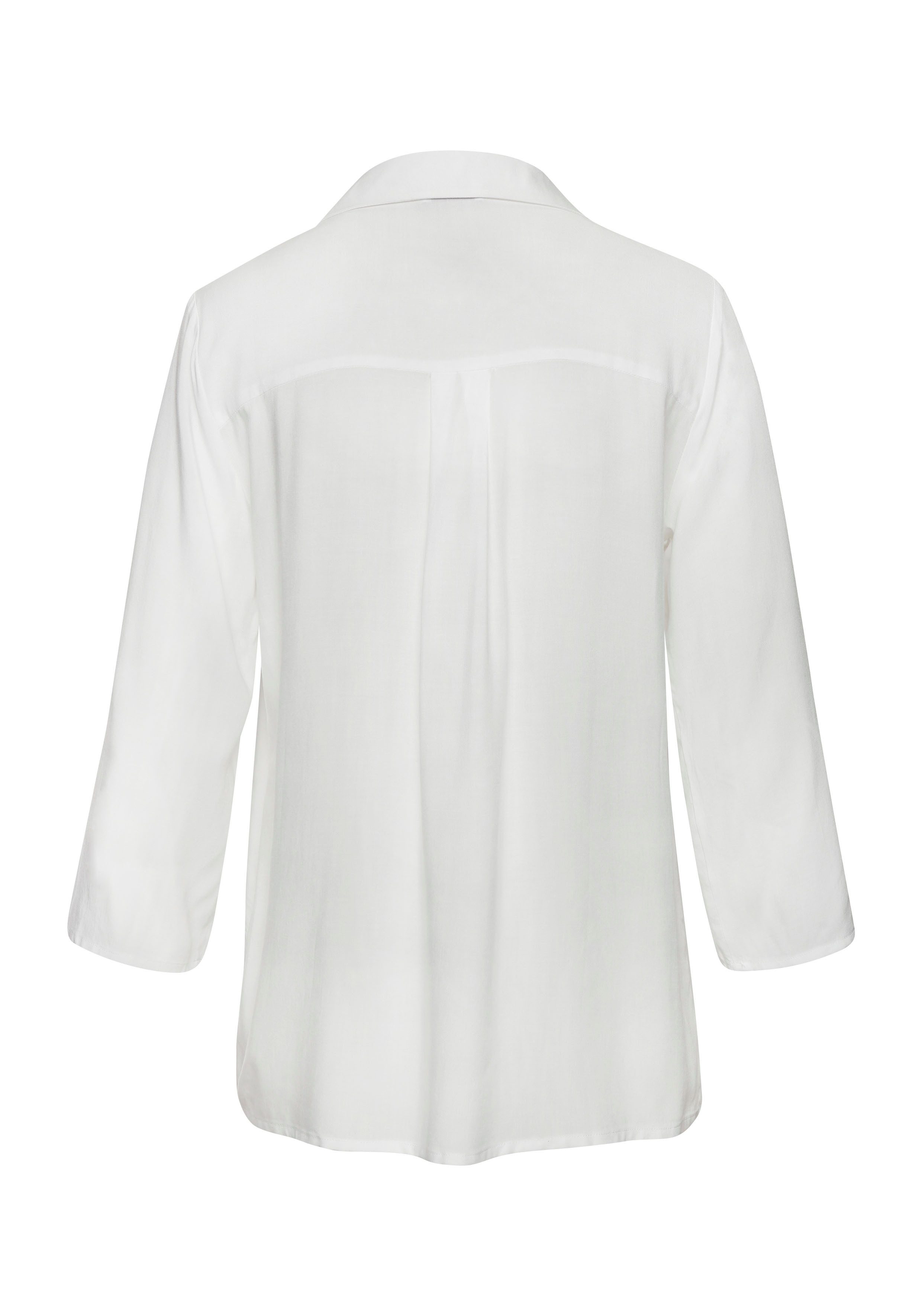 LASCANA Schlupfbluse mit tiefem V-Ausschnitt aus weich fließender Viskose Bluse mit 3/4-Ärmeln, Damenbluse für den Alltag oder festliche Anlässe – Bild 4 von 5