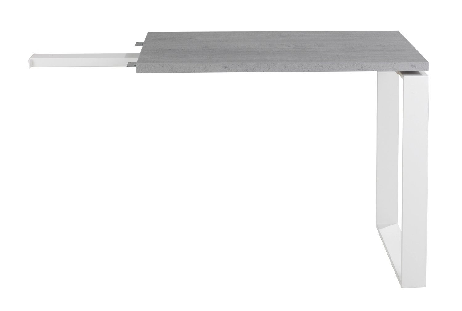 Composad Tischaufsatz Anstelltisch Metallgestell Betondekor, DISEGNO, B 90 lackiertes H Weiß 75 cm, x