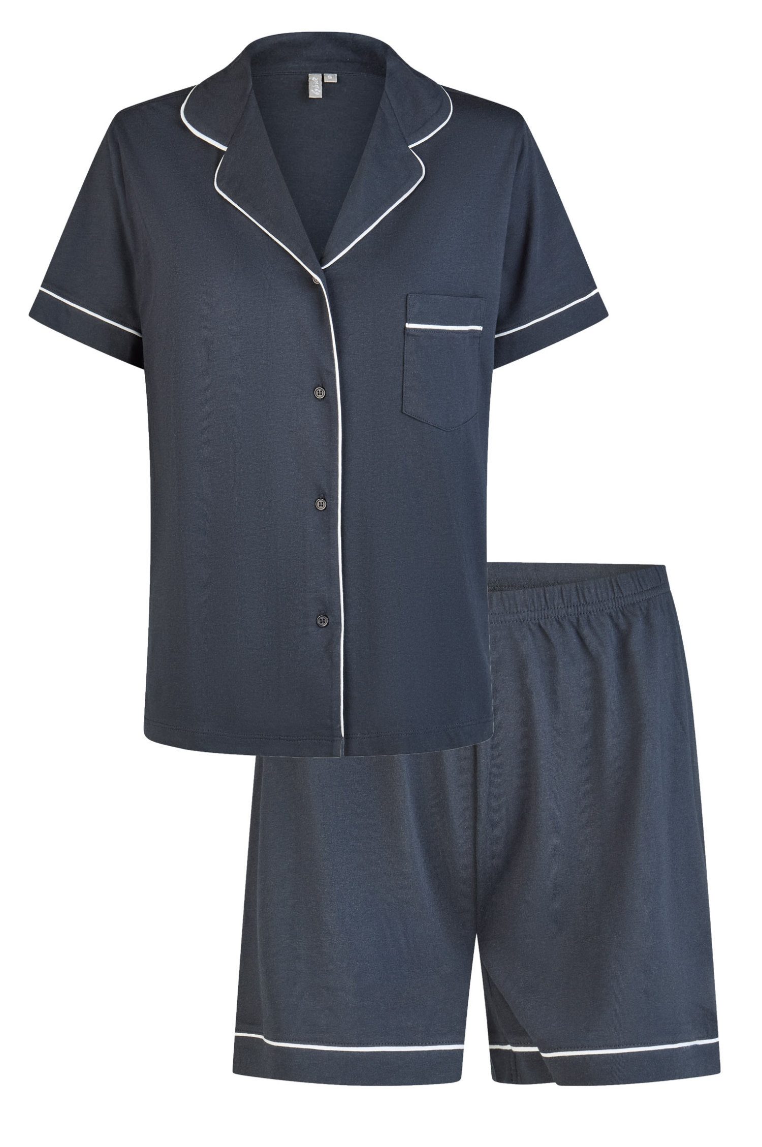 Shorty Damen Pyjama kurz geknöpft