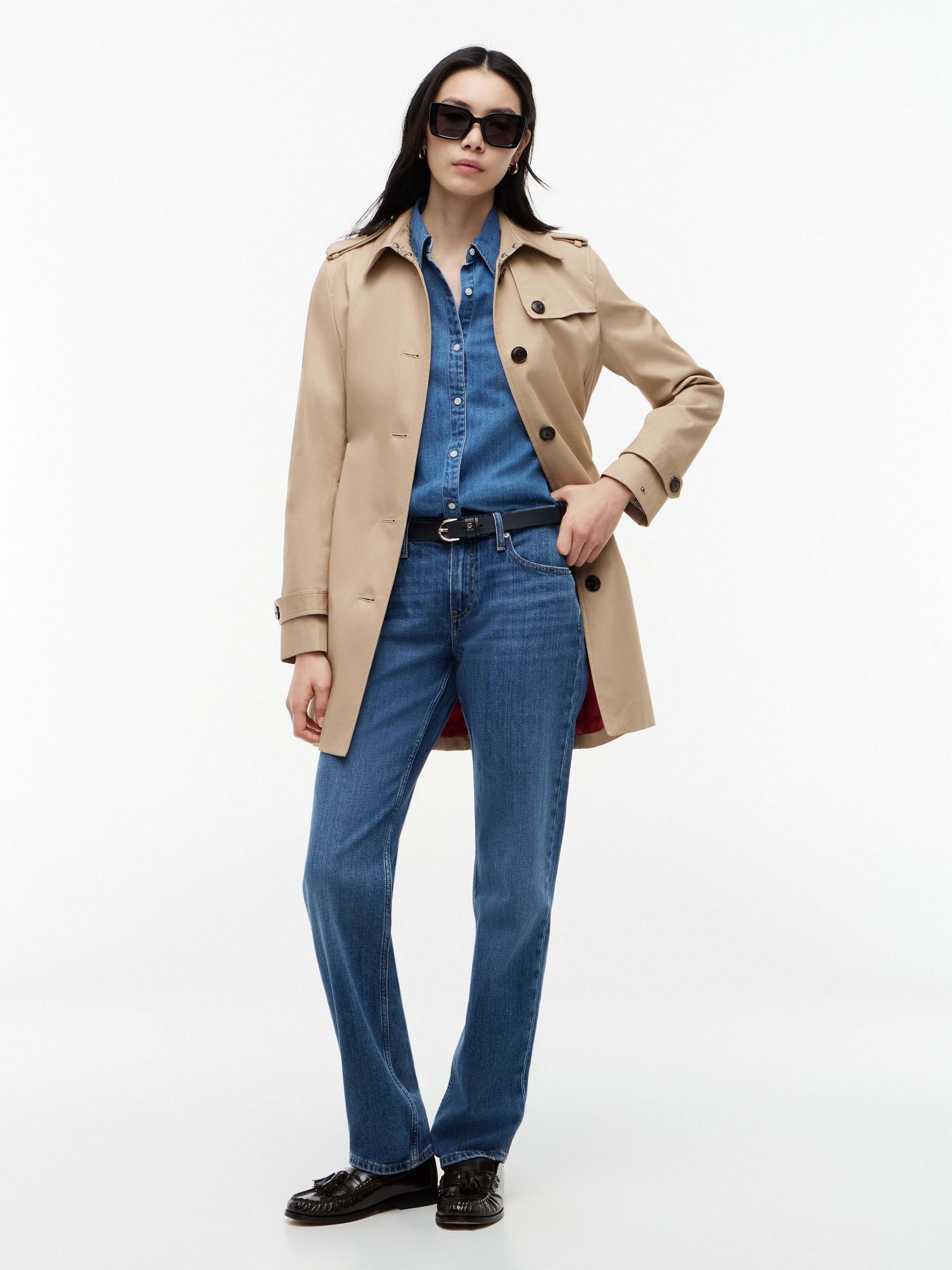 Tommy Hilfiger Langjacke HERITAGE SINGLE BREASTED TRENCH mit den typischen Trenchcoat-Details