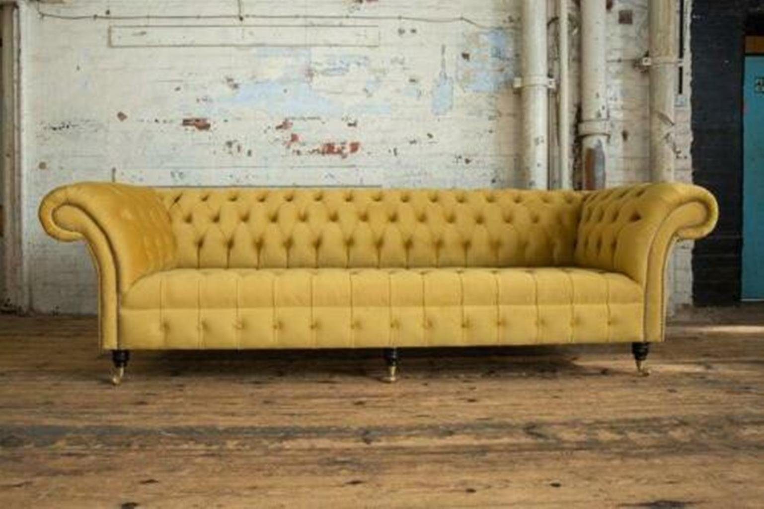 JVmoebel Chesterfield-Sofa, Chesterfield Big Design Wohnzimmer Couch Textil