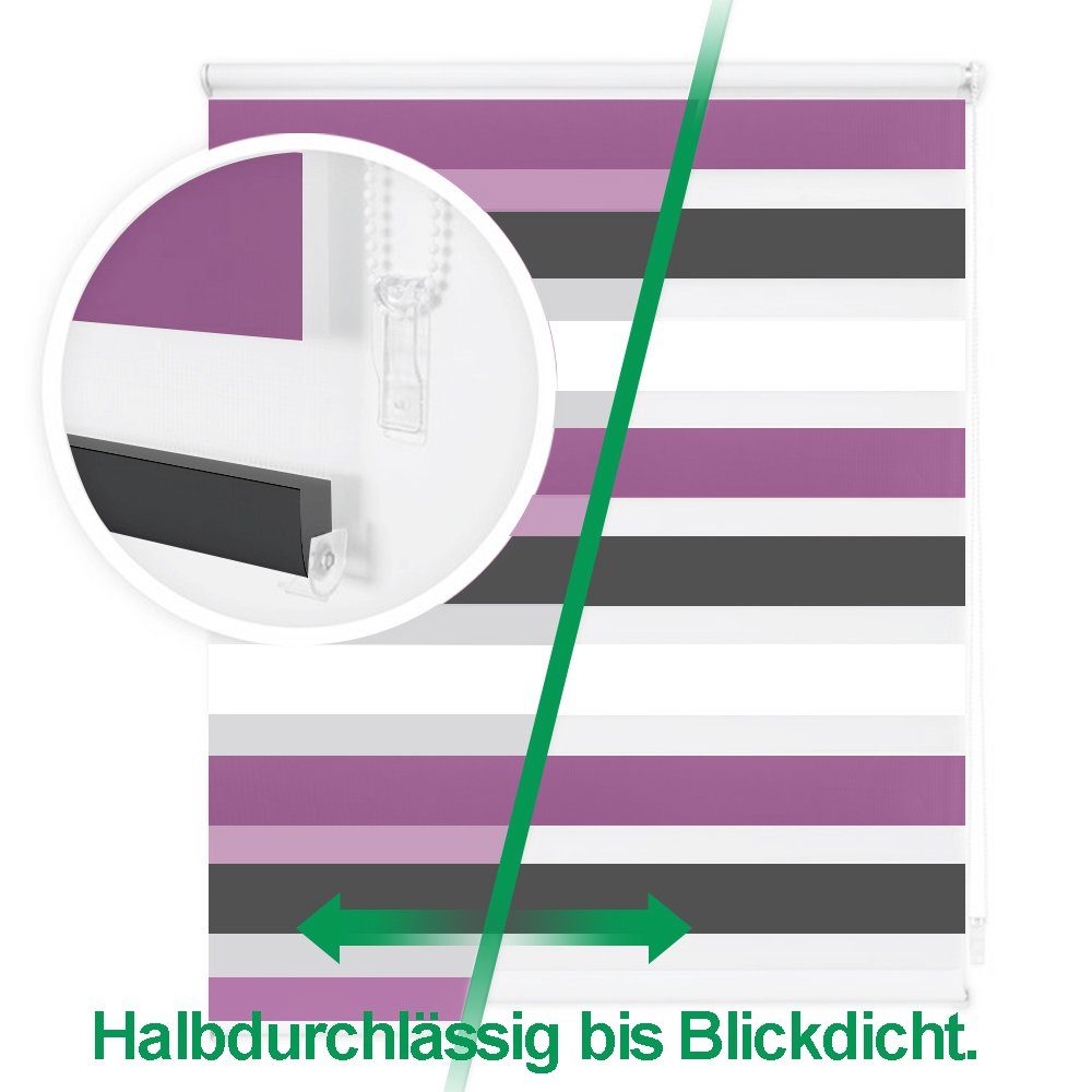 Doppelrollo Fensterrollos Ohne Bohren, Vkele, 130cm/160cm, klemmfix,klemmtr günstig online kaufen