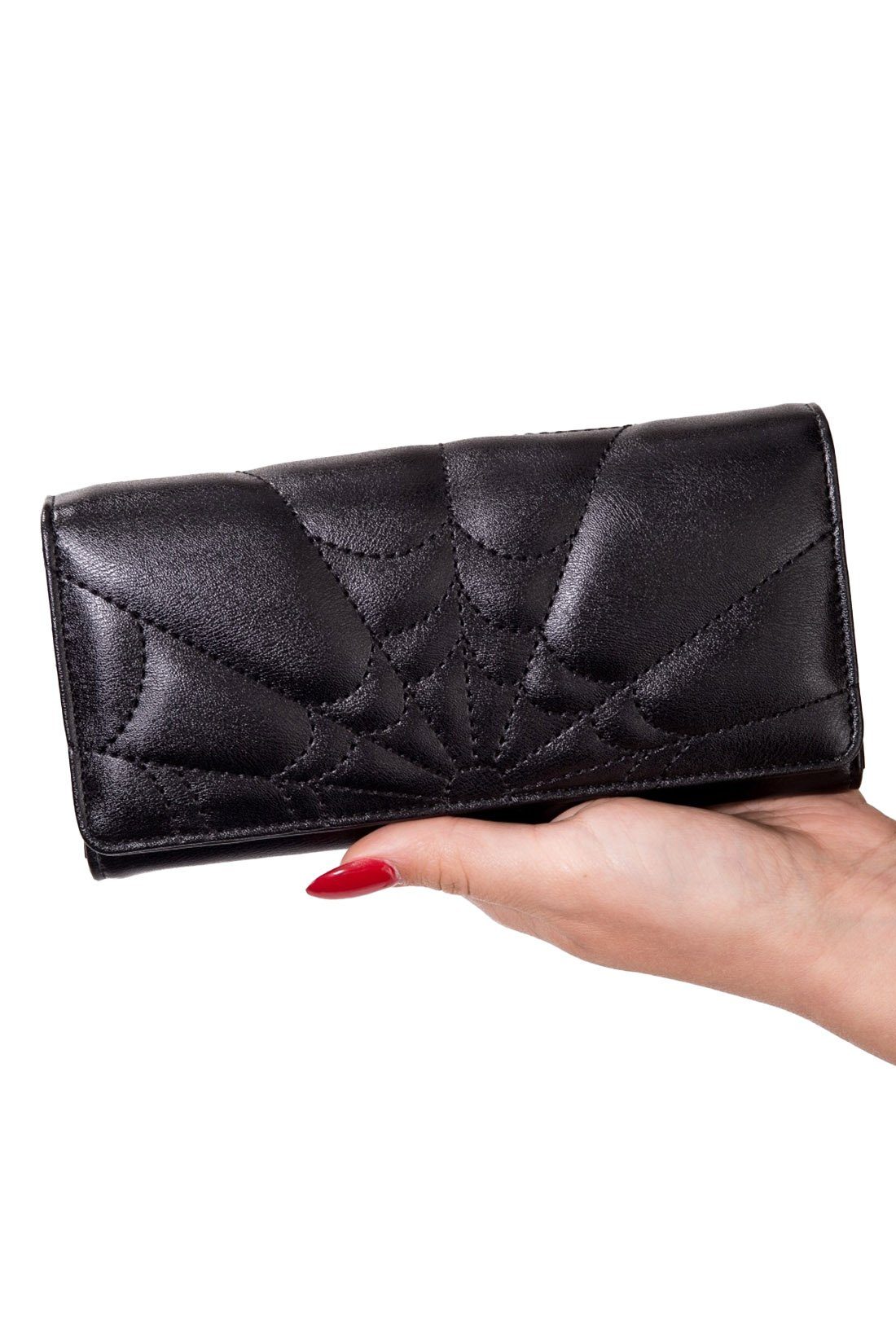 Banned Geldbörse Malice, Besticktes Spinnennetz Muster