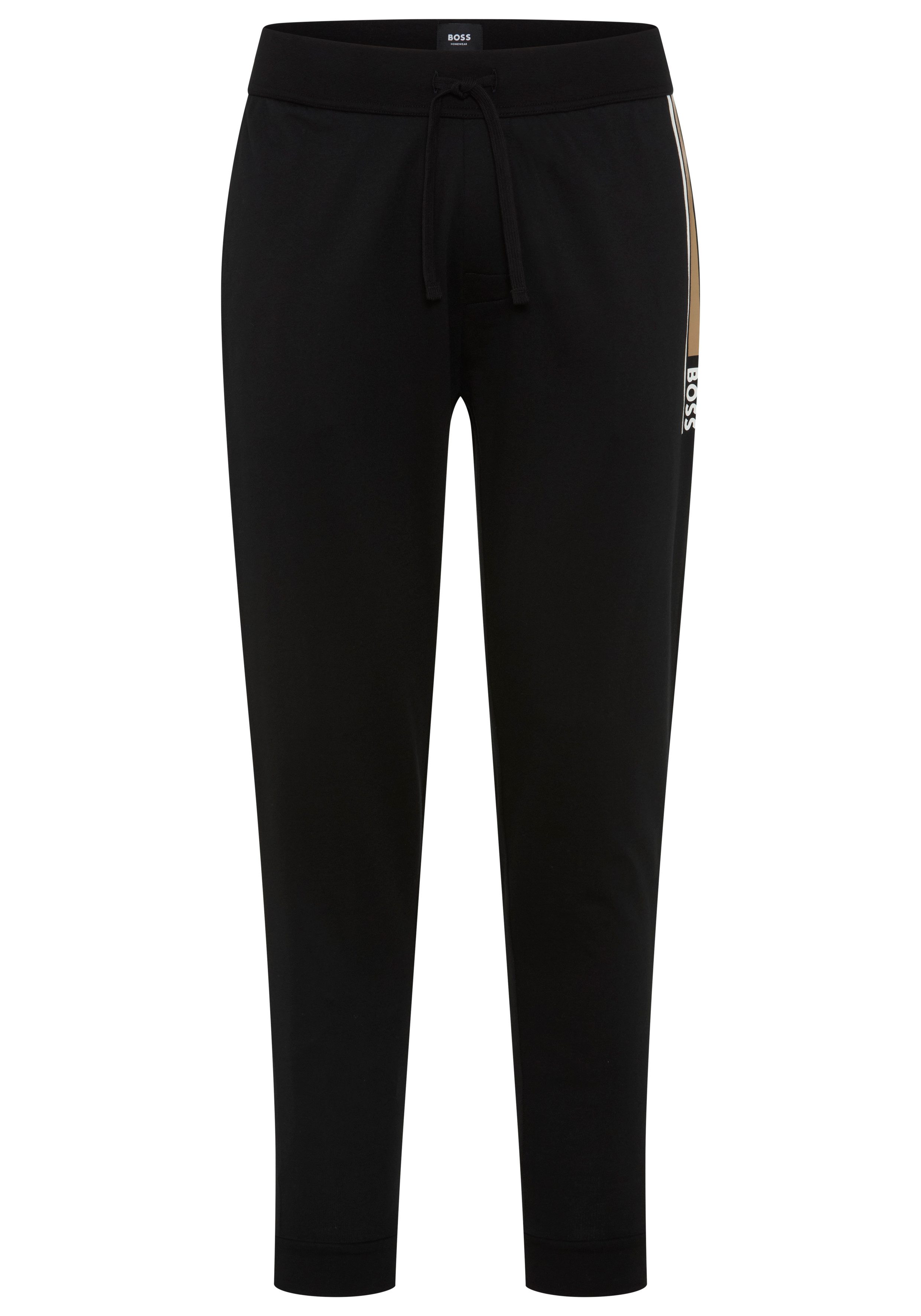 BOSS Jogginghose Authentic aus Baumwoll-Terry mit Streifen und Logo