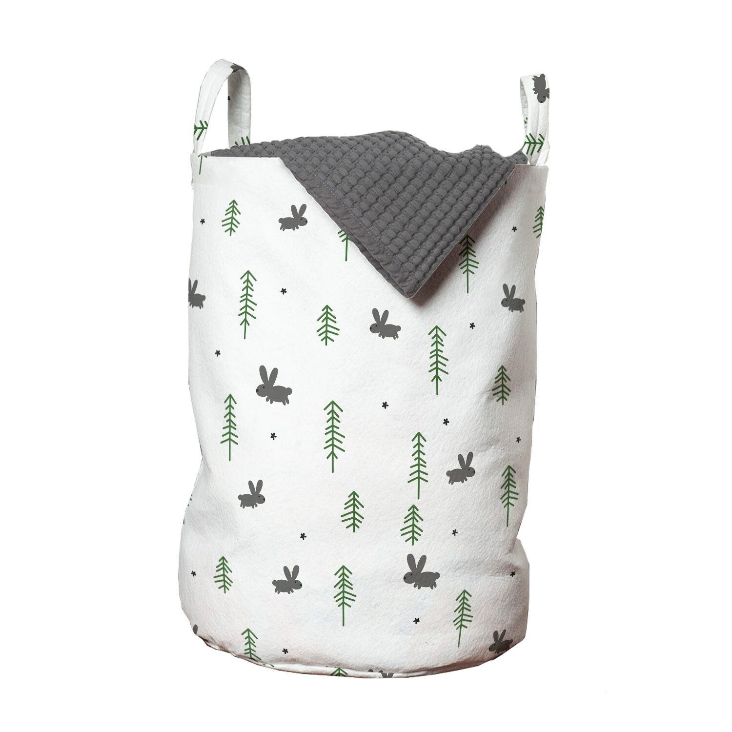 Abakuhaus Wäschesäckchen Wäschekorb Blätter Wald für Einfache Kaninchen Griffen Waschsalons, Pine mit Kordelzugverschluss