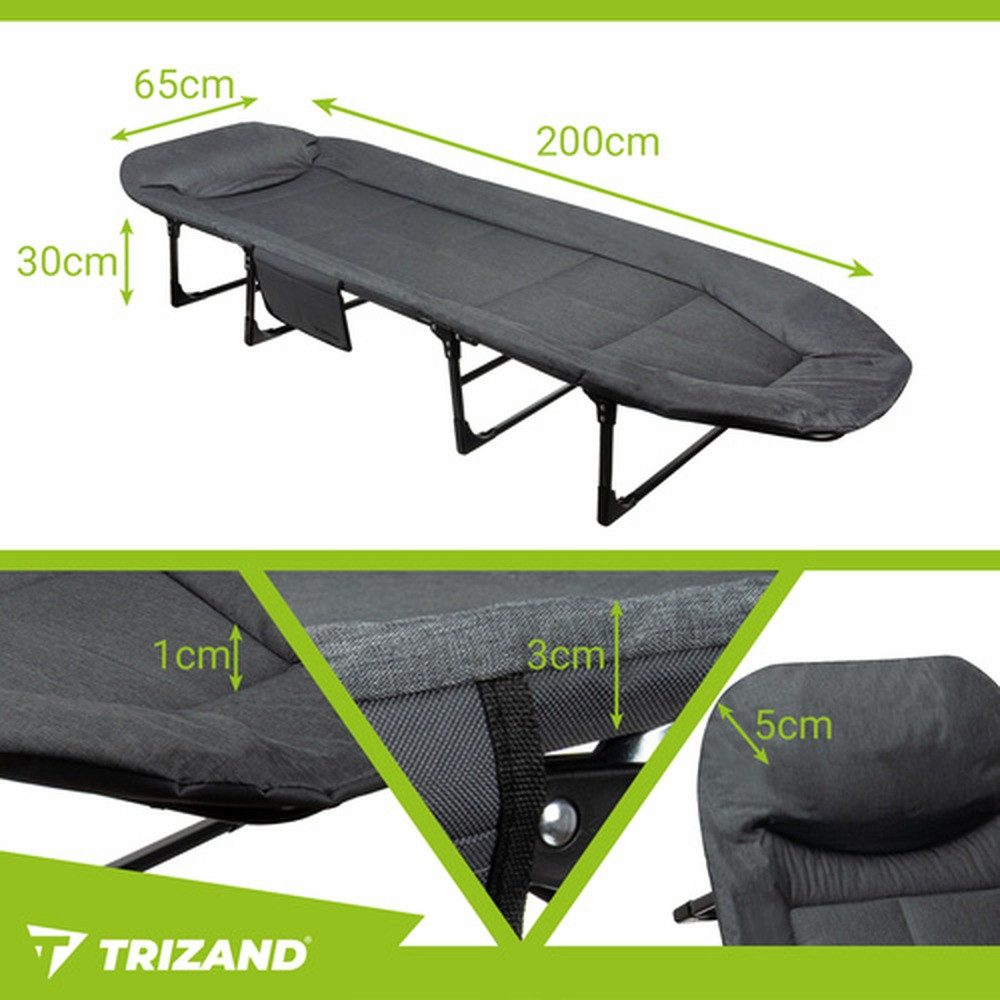 Trizand Reisebett Campingbett Reisebett Matratze (Spar-Set, Faltmechanismus-System) Robuster Eisenrahmen mit bis zu 150 kg Tragkraft
