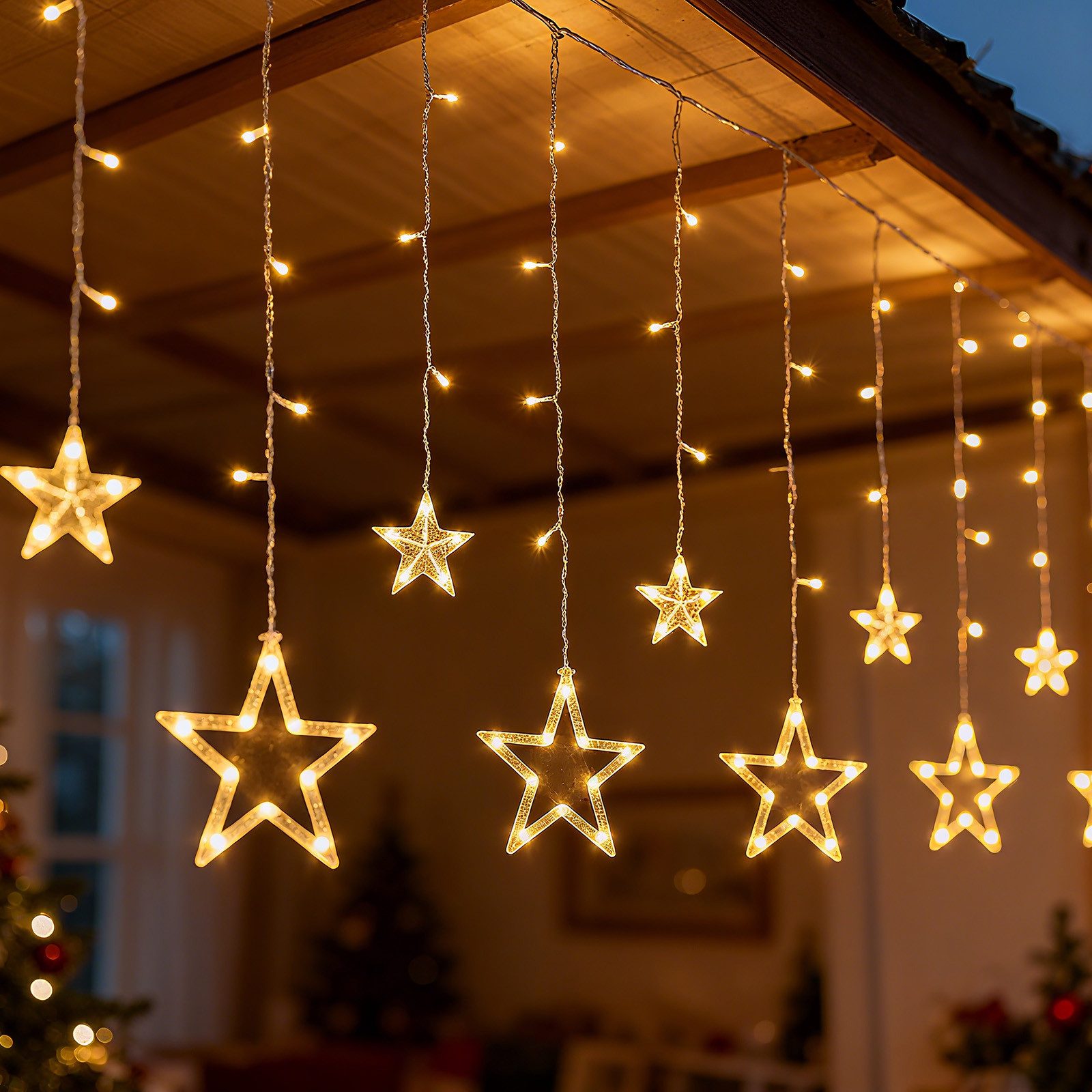 Salcar LED-Lichterkette LED Sterne 2m 160 LED Lichtervorhang Weihnachten Li günstig online kaufen