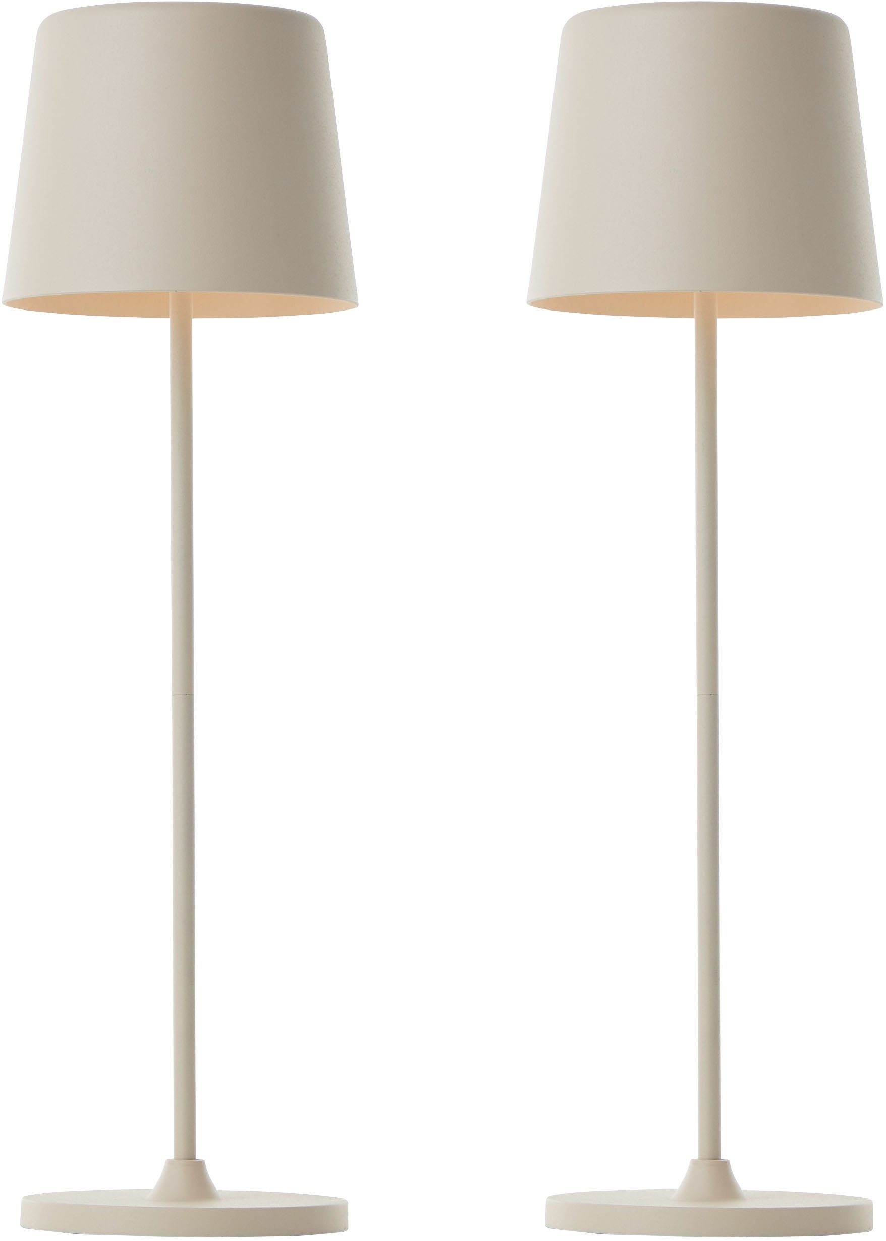 Brilliant LED Tischleuchte Kaami - mobile LED Außen Akku Tischlampe 2er-Set günstig online kaufen