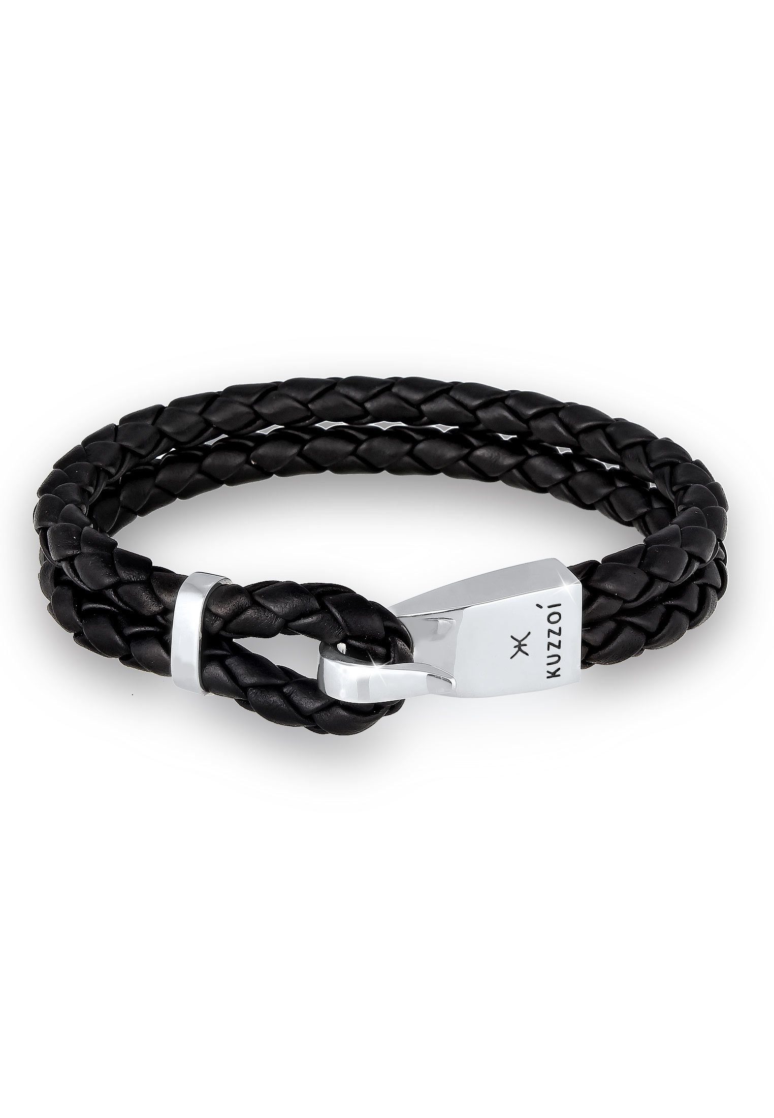 Kuzzoi Lederarmband Herren Leder Haken-Verschluß Maritim 925 Silber, Haken günstig online kaufen