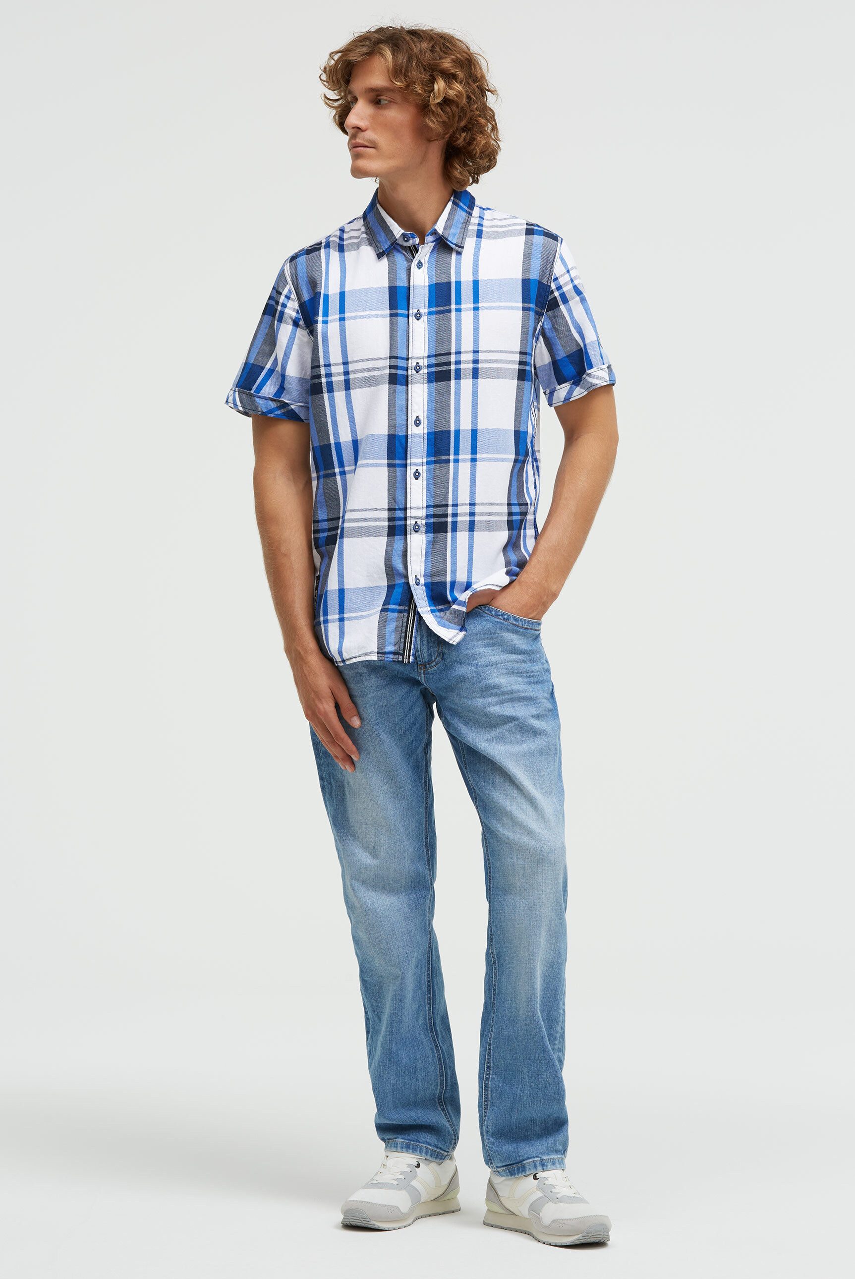 CAMP DAVID Kurzarmhemd mit Webstruktur