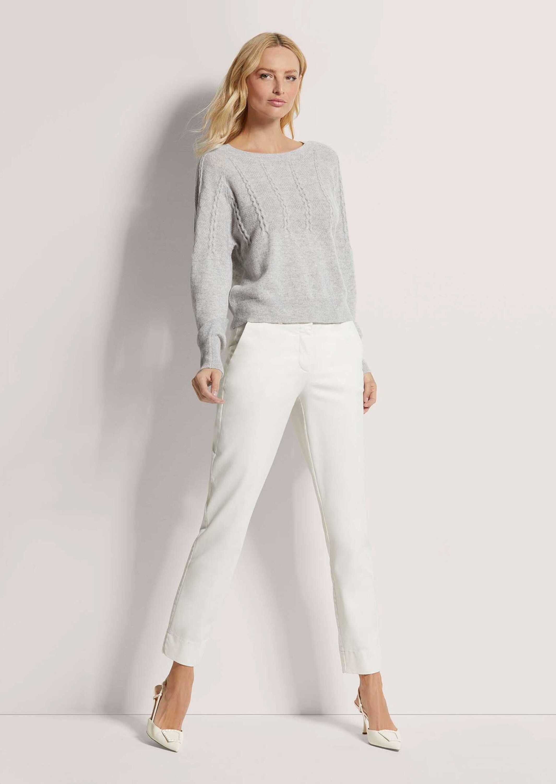 MADELEINE Strickpullover Rundhals-Pullover mit Zopfmuster günstig online kaufen