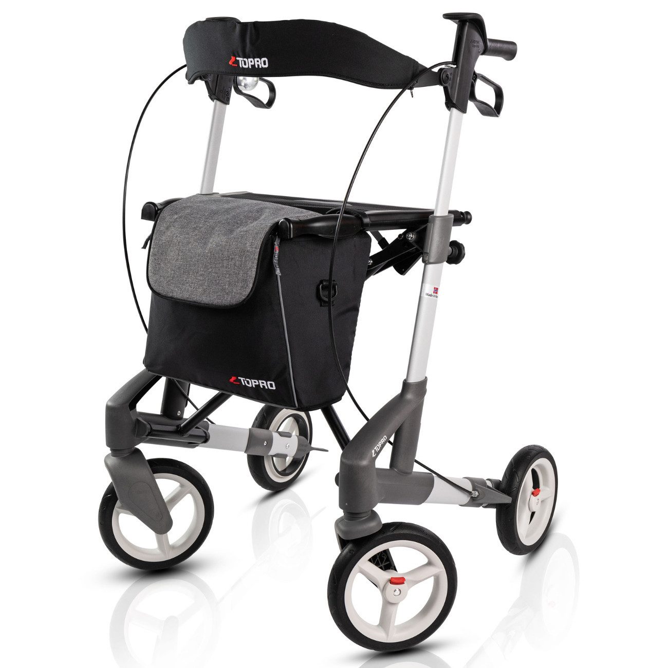 Topro Rollator Troja 5G Gr. M, Inkl. Rückengurt&Stockhalter, Premium Rollator