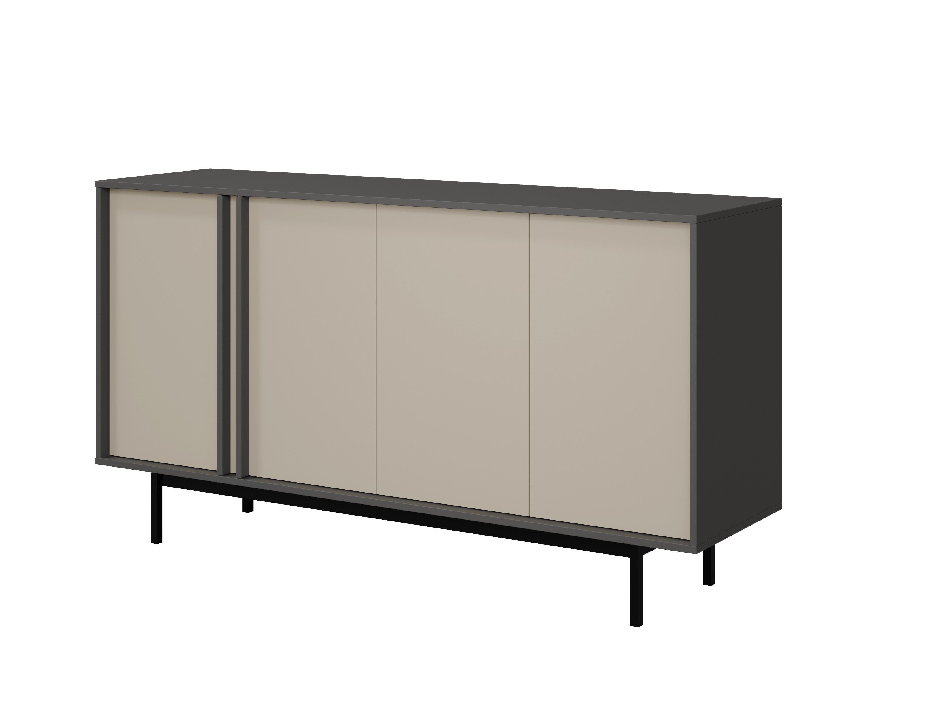 Compleo Kommode 163 cm breit. Elegant design. Salbei/Beige/Eiche