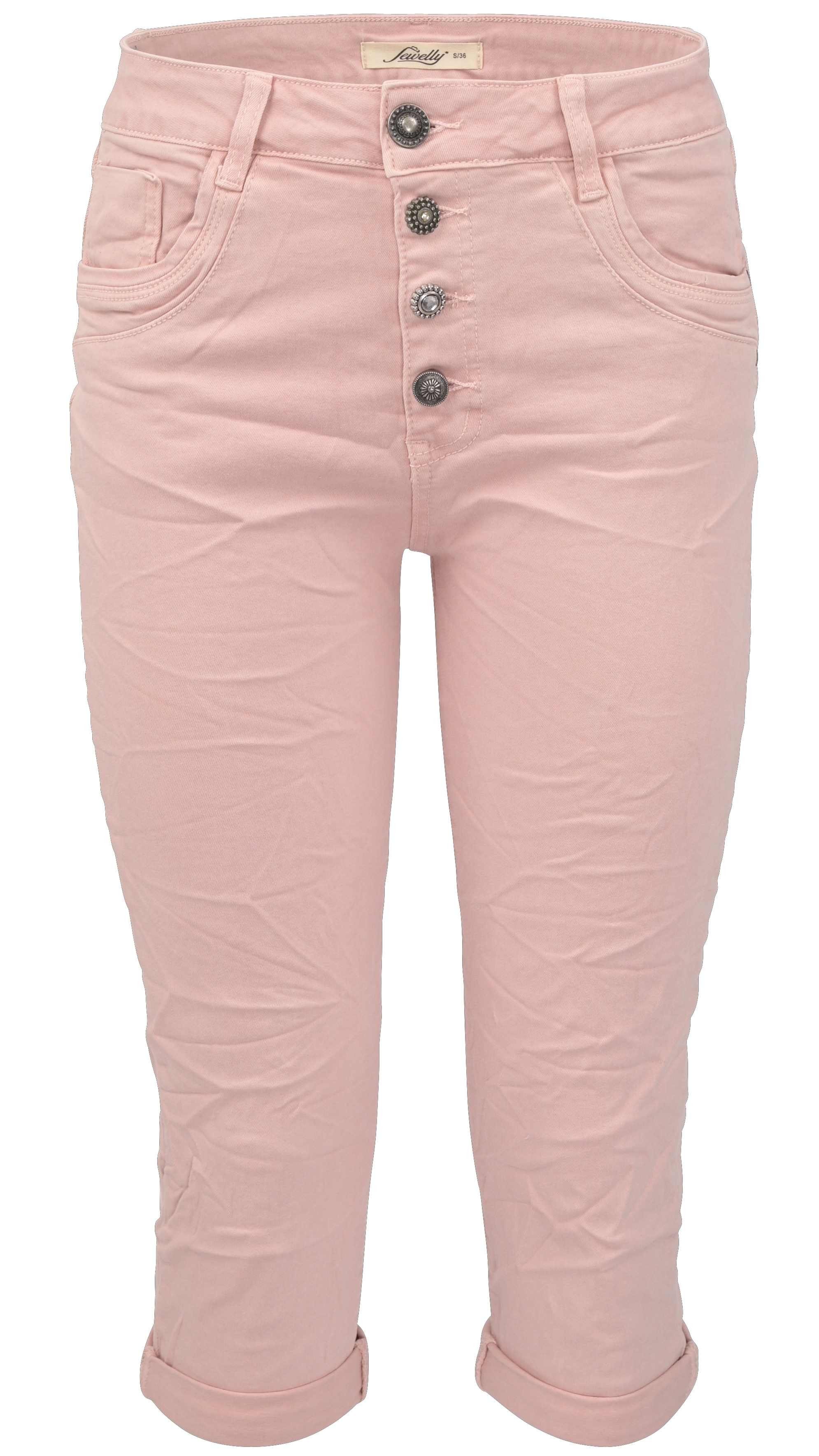 Jewelly Regular-fit-Jeans Capri Jeans im Crash-Look, günstig online kaufen