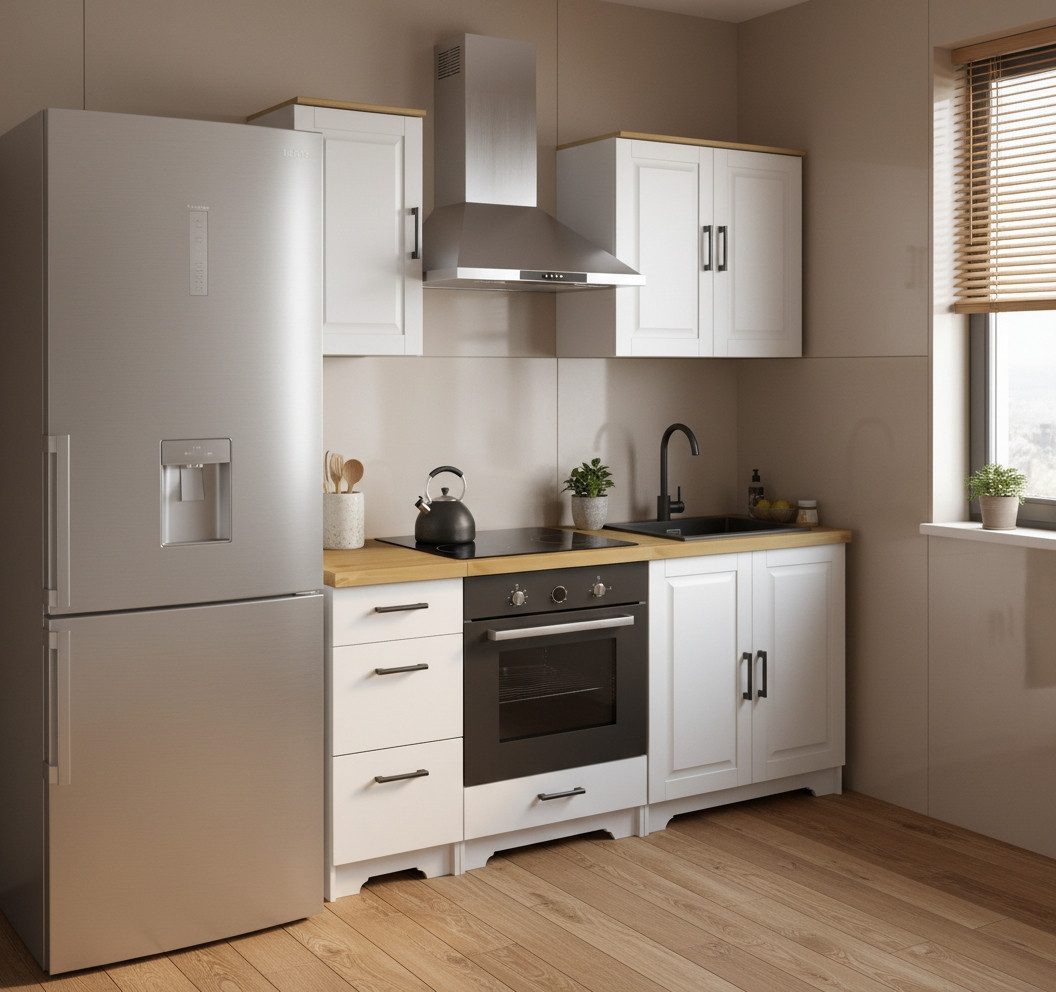Home affaire Küchenzeile Meliss, aus massiver Kiefer, mit Soft-Close-Funktion, 5-teiliges Set