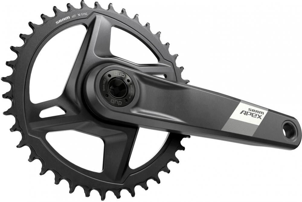 SRAM Fahrradkurbel KRG SRAM Apex 1 D1 DUB wd 83A AI 165mm 42 Z,12-f., sw, alu, DM, o.DUB-