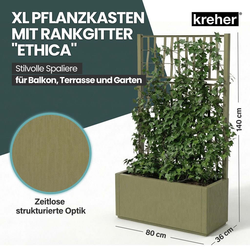 Kreher Spalier 2 x 'Ethica' Struktur Optik (breite Version) in verschiedenen Farben